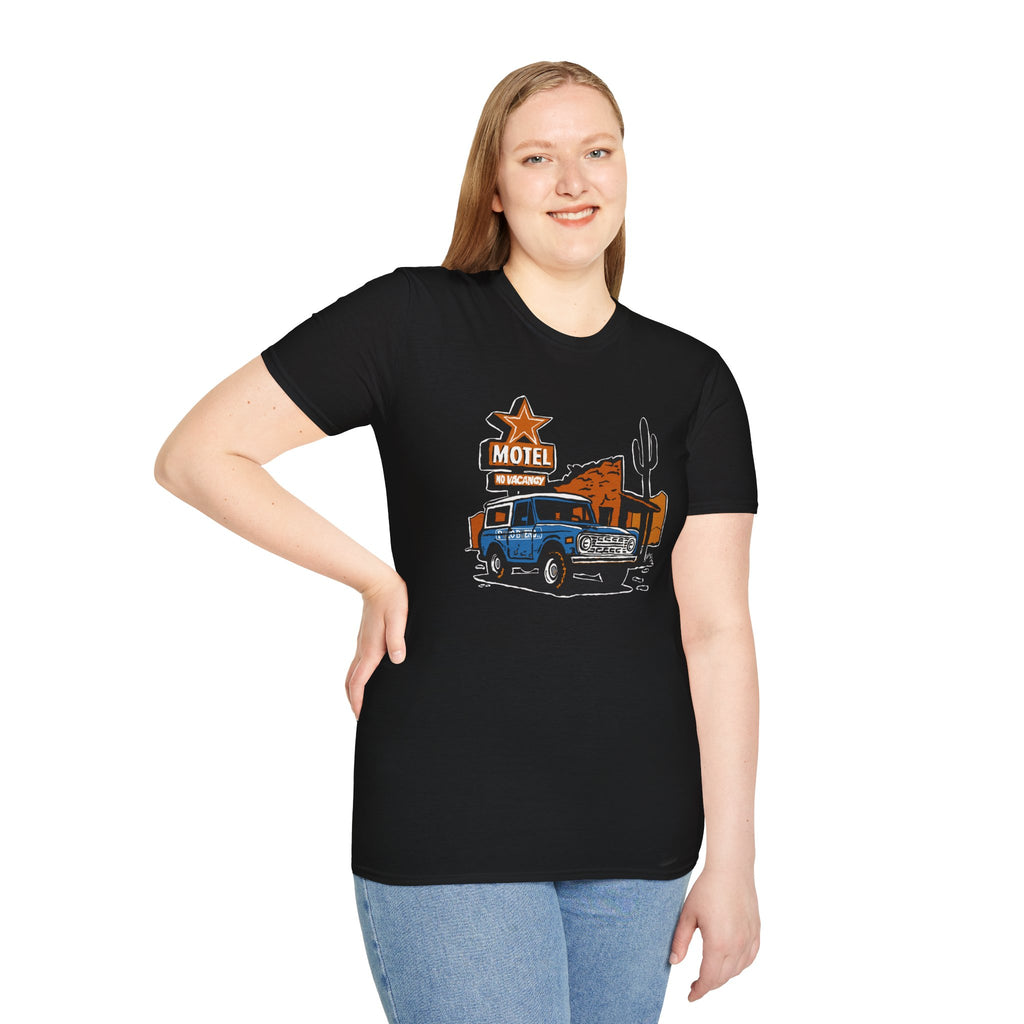 No Vacancy T-Shirt – Retro Pickup & Cactus Graphic T