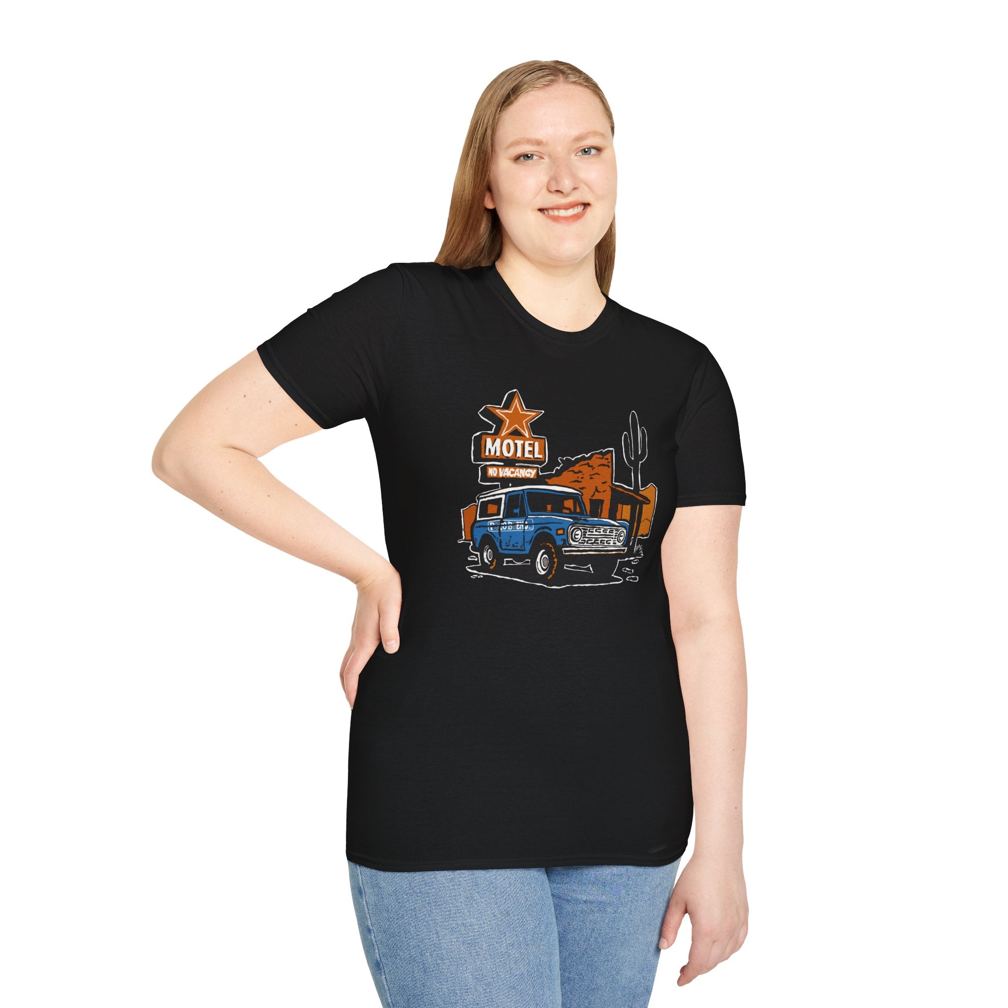 No Vacancy T-Shirt – Retro Pickup & Cactus Graphic T