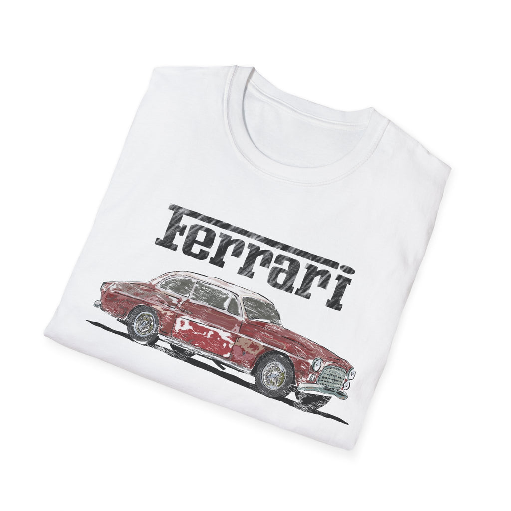 Ferrari America Classic Car T-Shirt – Vintage Red Sports Car Graphic Tee