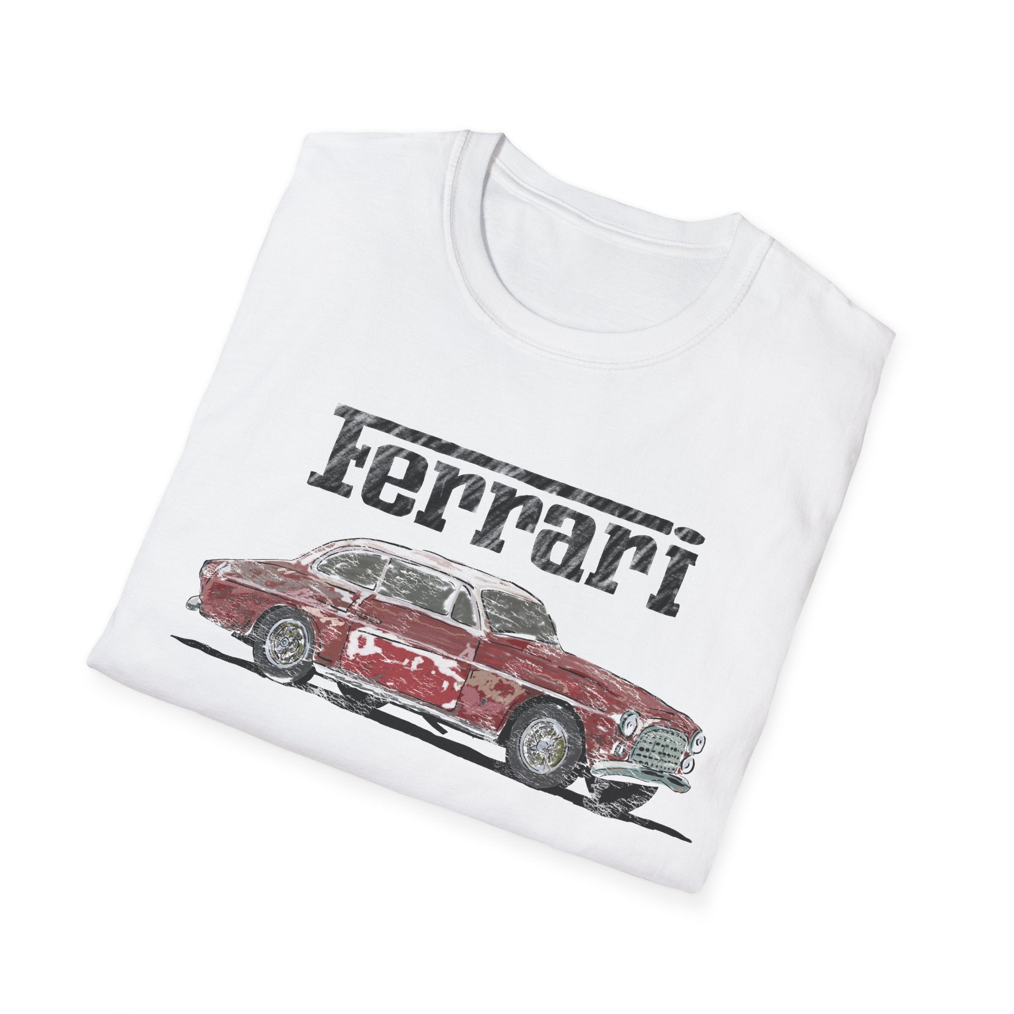 Ferrari America Classic Car T-Shirt – Vintage Red Sports Car Graphic Tee