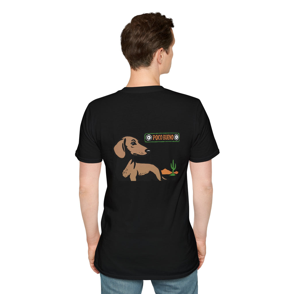Willie The Dachshund Desert Tee — "Poco Bueno" Graphic T-Shirt