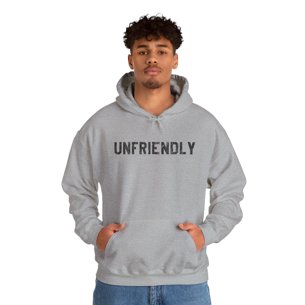 Unfriendly Hoodie — Minimalist Graphic Hooded Sweatshirt