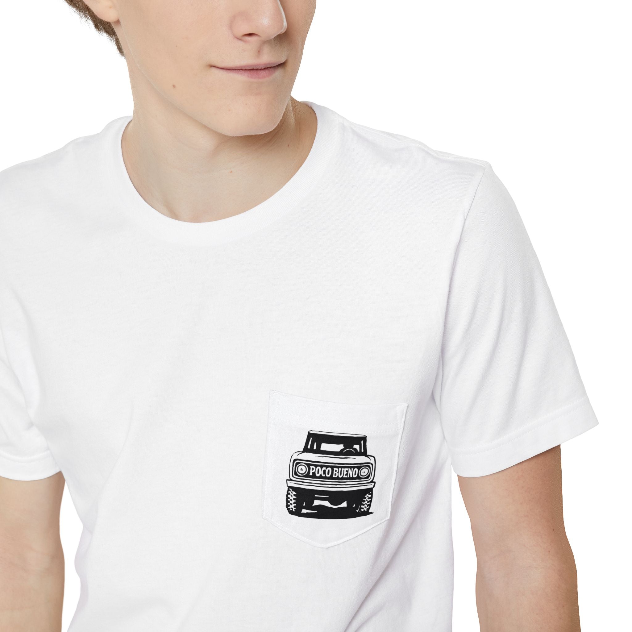 Truck Graphic Pocket Tee — "Poco Bueno" Off‑Road Vintage Pickup Pocket T‑Shirt