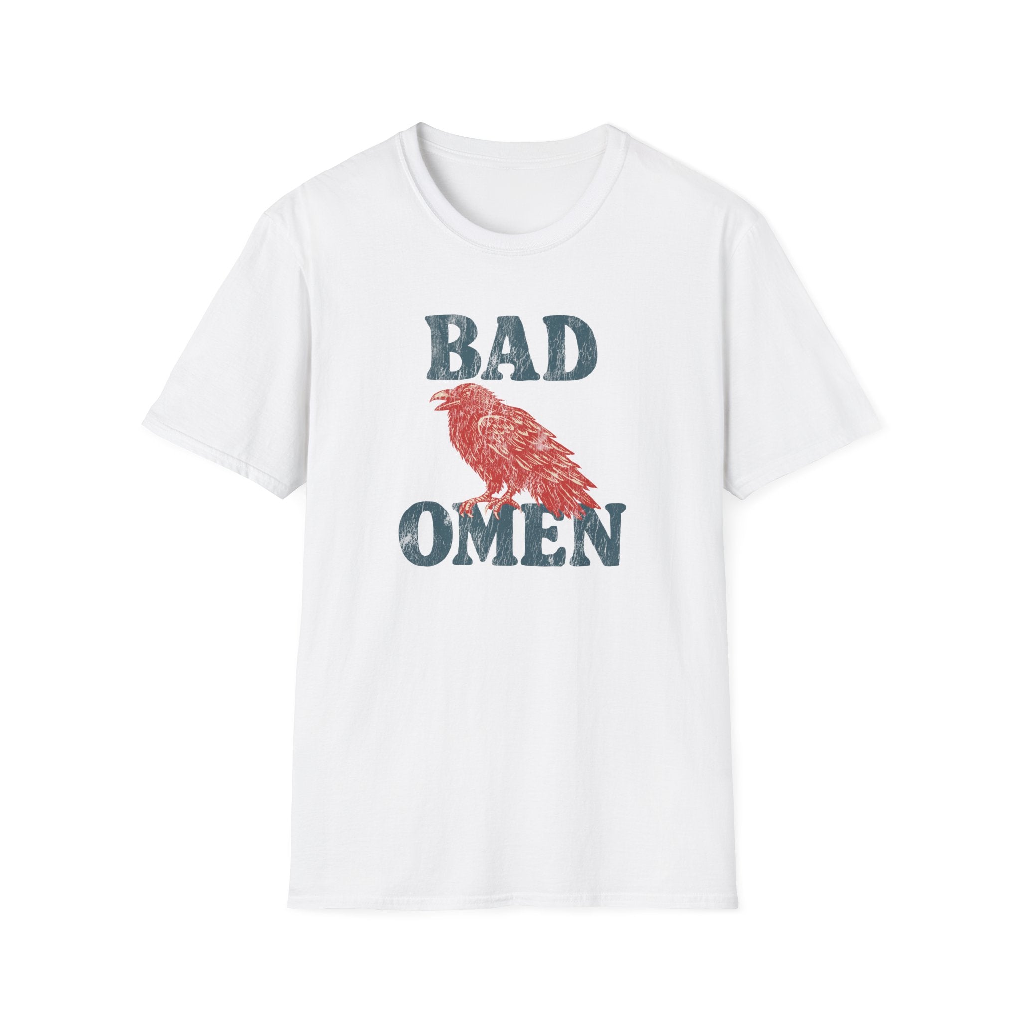Bad Omen T-Shirt — Vintage Raven Graphic Tee for Goth & Alternative Style