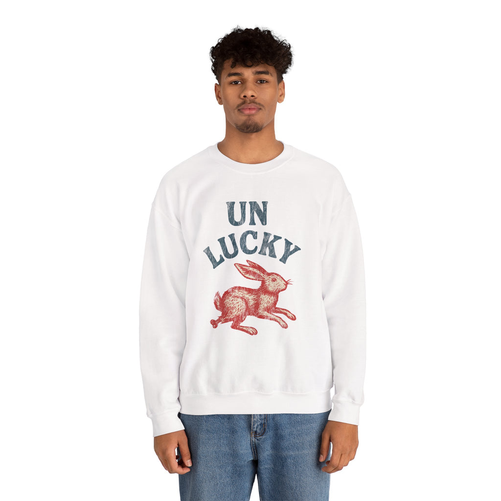 'Unlucky' Vintage Rabbit Graphic Crewneck Sweatshirt
