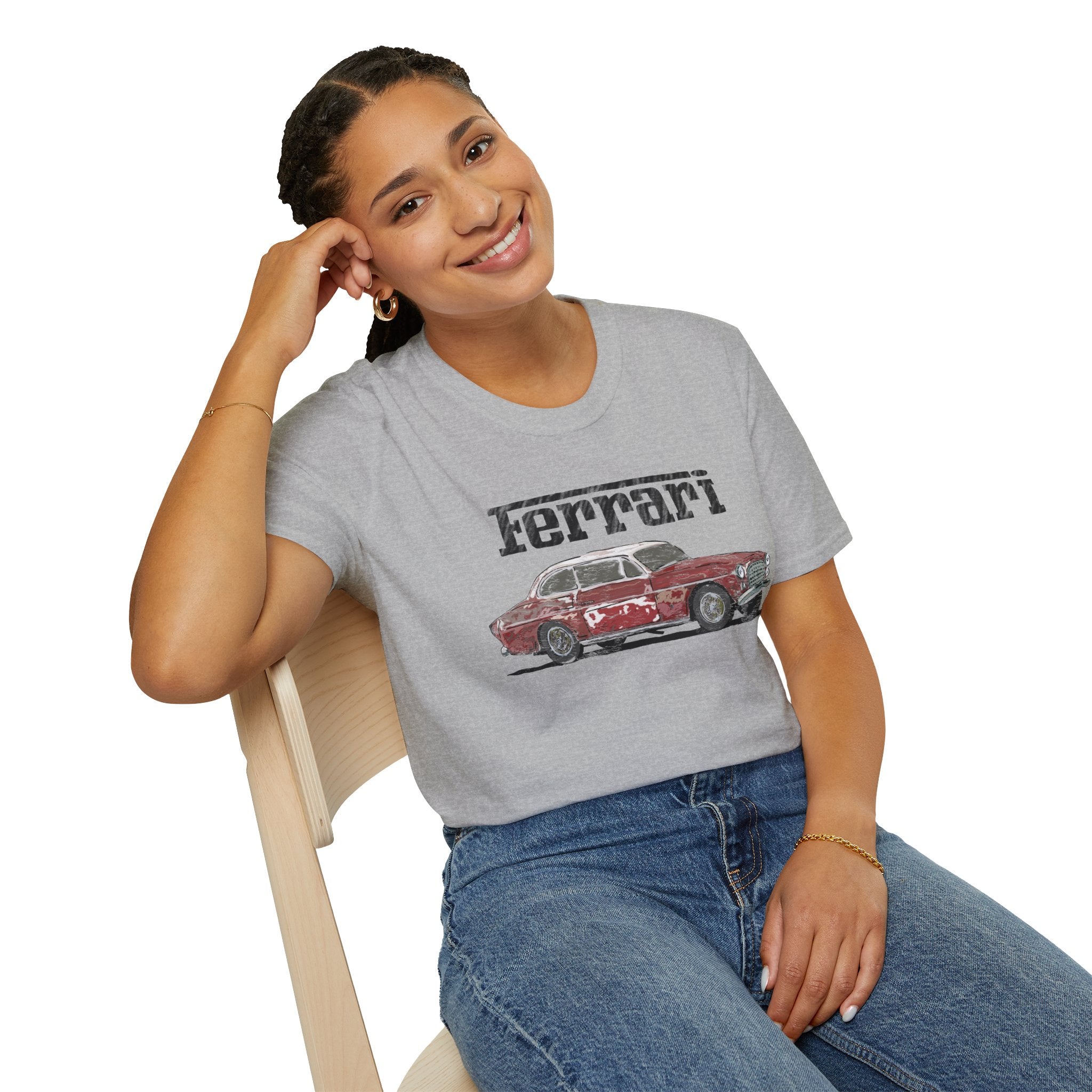 Ferrari America Classic Car T-Shirt – Vintage Red Sports Car Graphic Tee