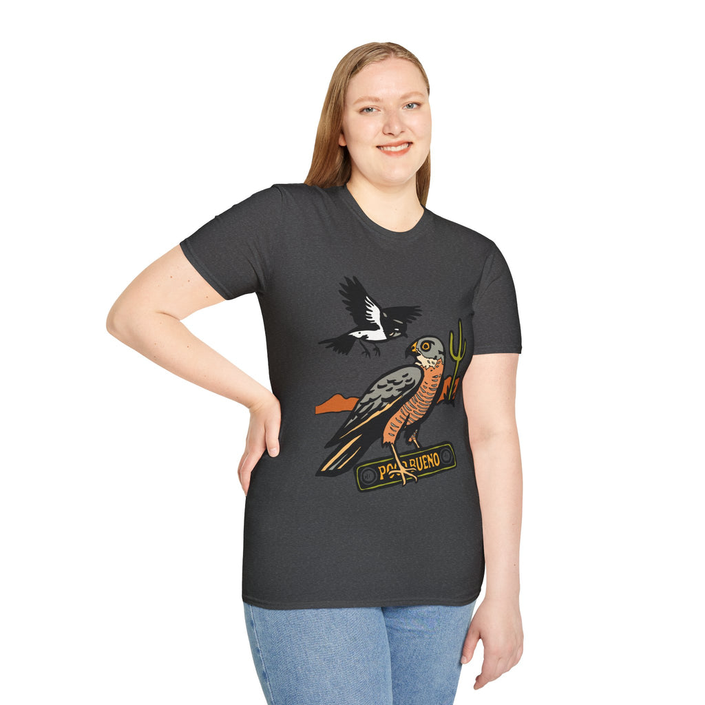 Desert Hawk Tee — 'Poco Bueno' Bird Graphic T-Shirt