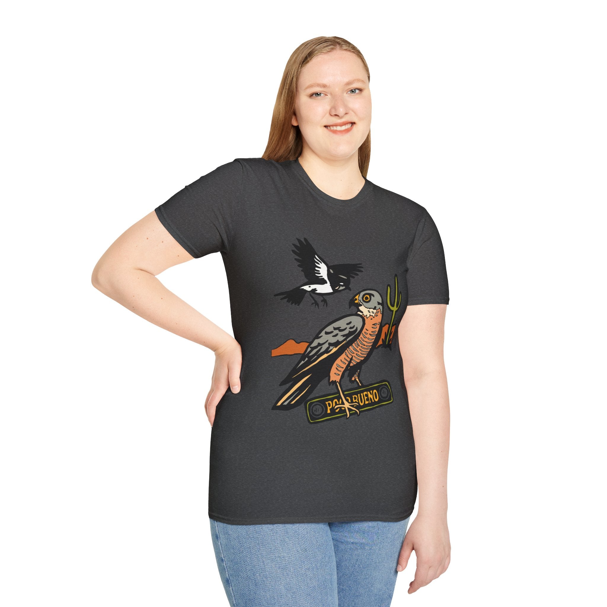 Desert Hawk Tee — 'Poco Bueno' Bird Graphic T-Shirt