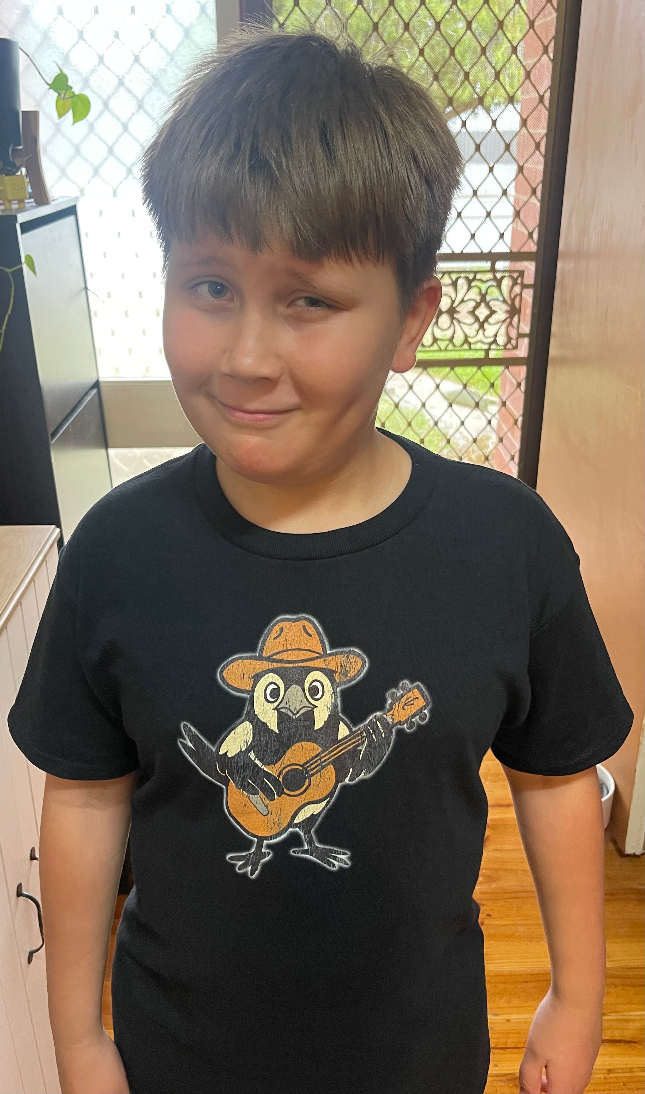Kids Cowpoke T‑Shirt — Cute Country Songbird Graphic Tee for Children
