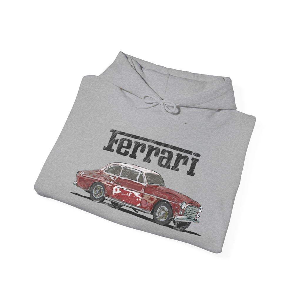 Ferrari America Classic Car Hoodie – Vintage Red Sports Car Graphic Sweatshirt