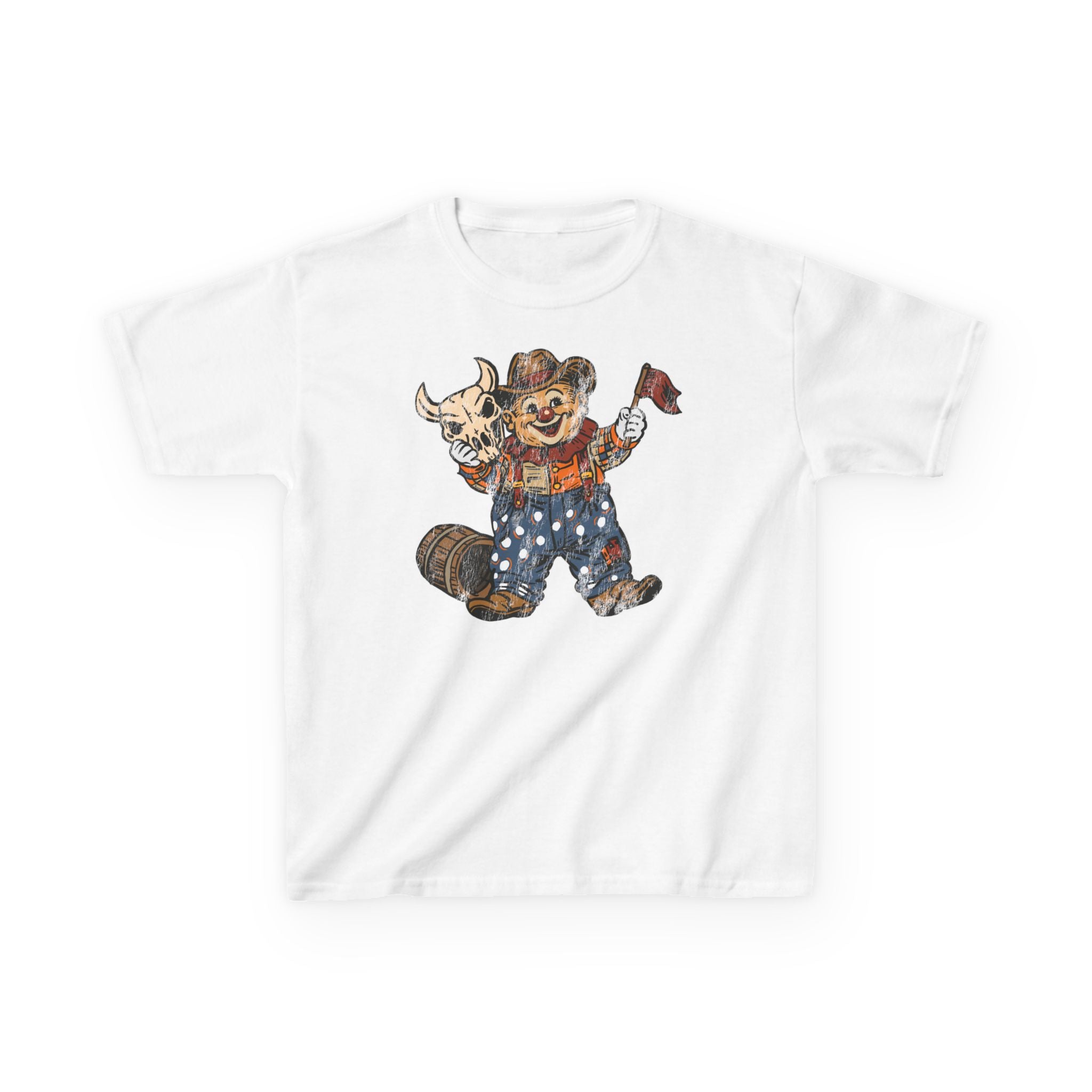 Poco Pete "Just a Clown" Kids Tee — Retro Western Heavy Cotton Tshirt