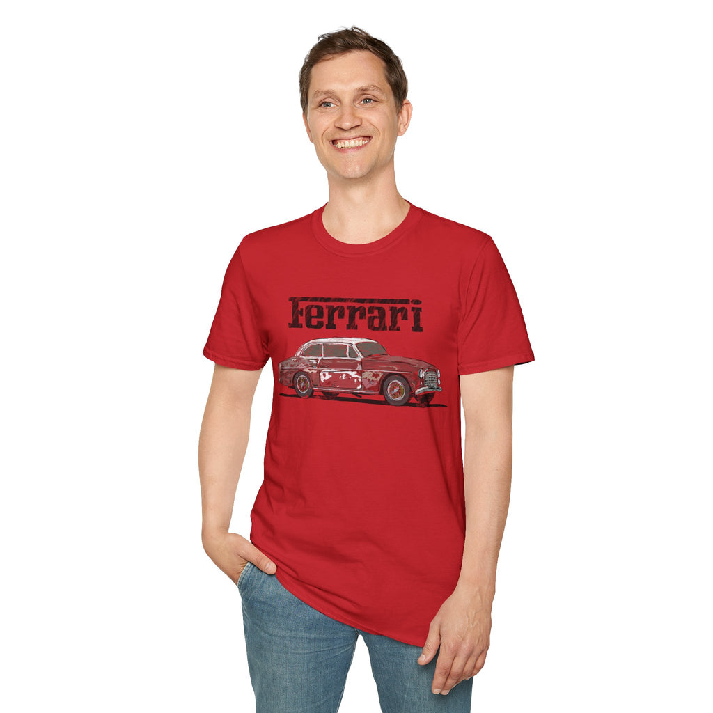 Ferrari America Classic Car T-Shirt – Vintage Red Sports Car Graphic Tee
