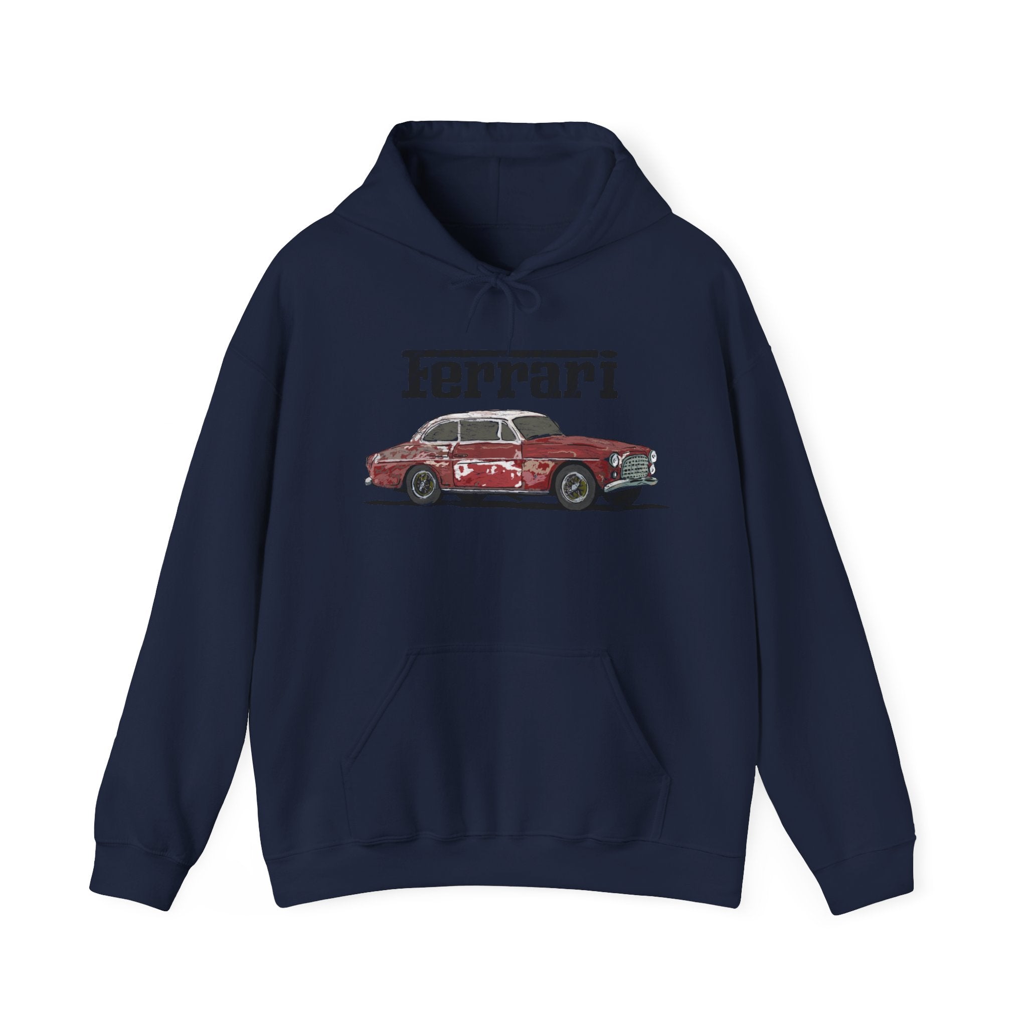 Ferrari America Classic Car Hoodie – Vintage Red Sports Car Graphic Sweatshirt
