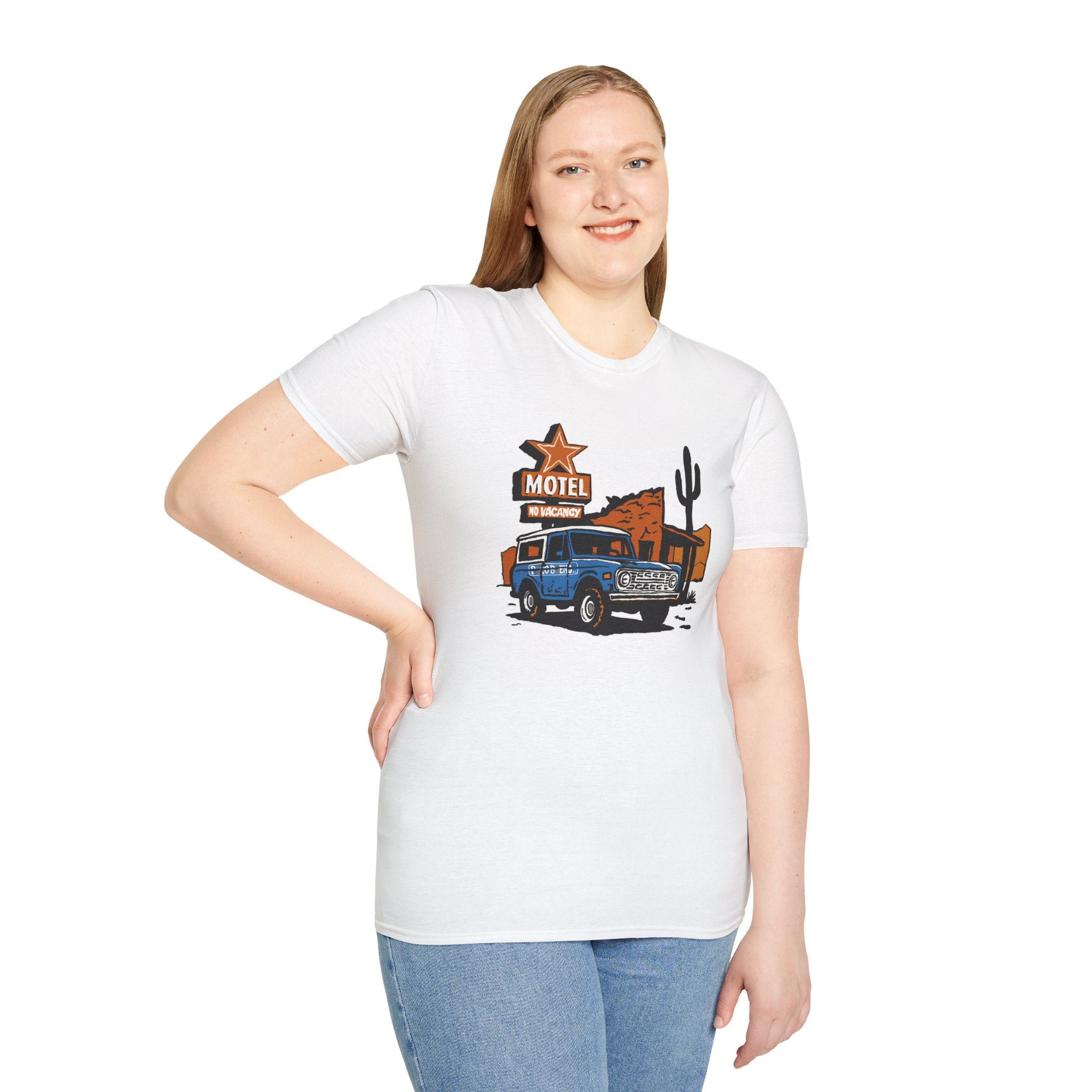 No Vacancy T-Shirt – Retro Pickup & Cactus Graphic T