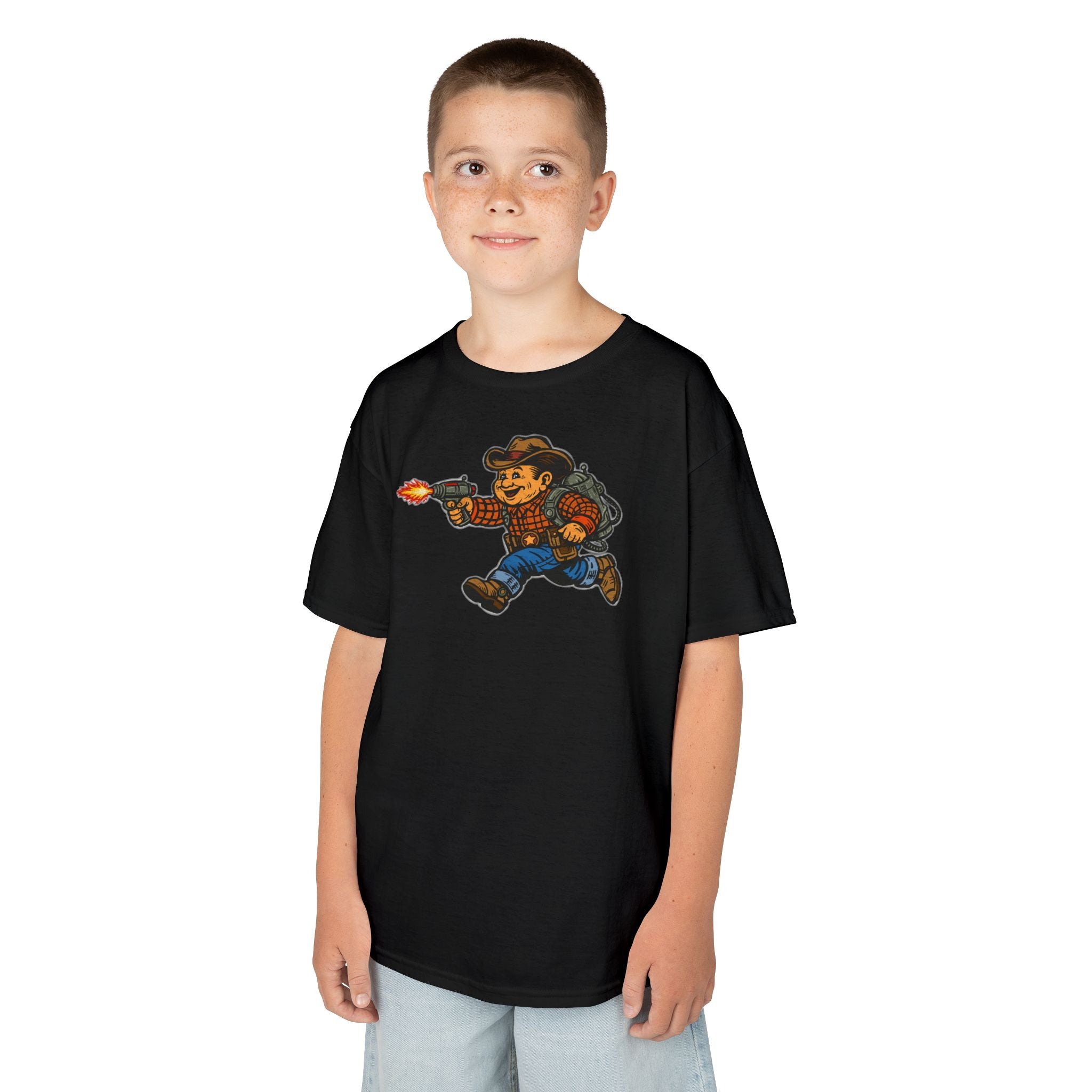 Poco Pete The Space Cowboy Kids T‑Shirt — Retro Western Heavy Cotton Tee