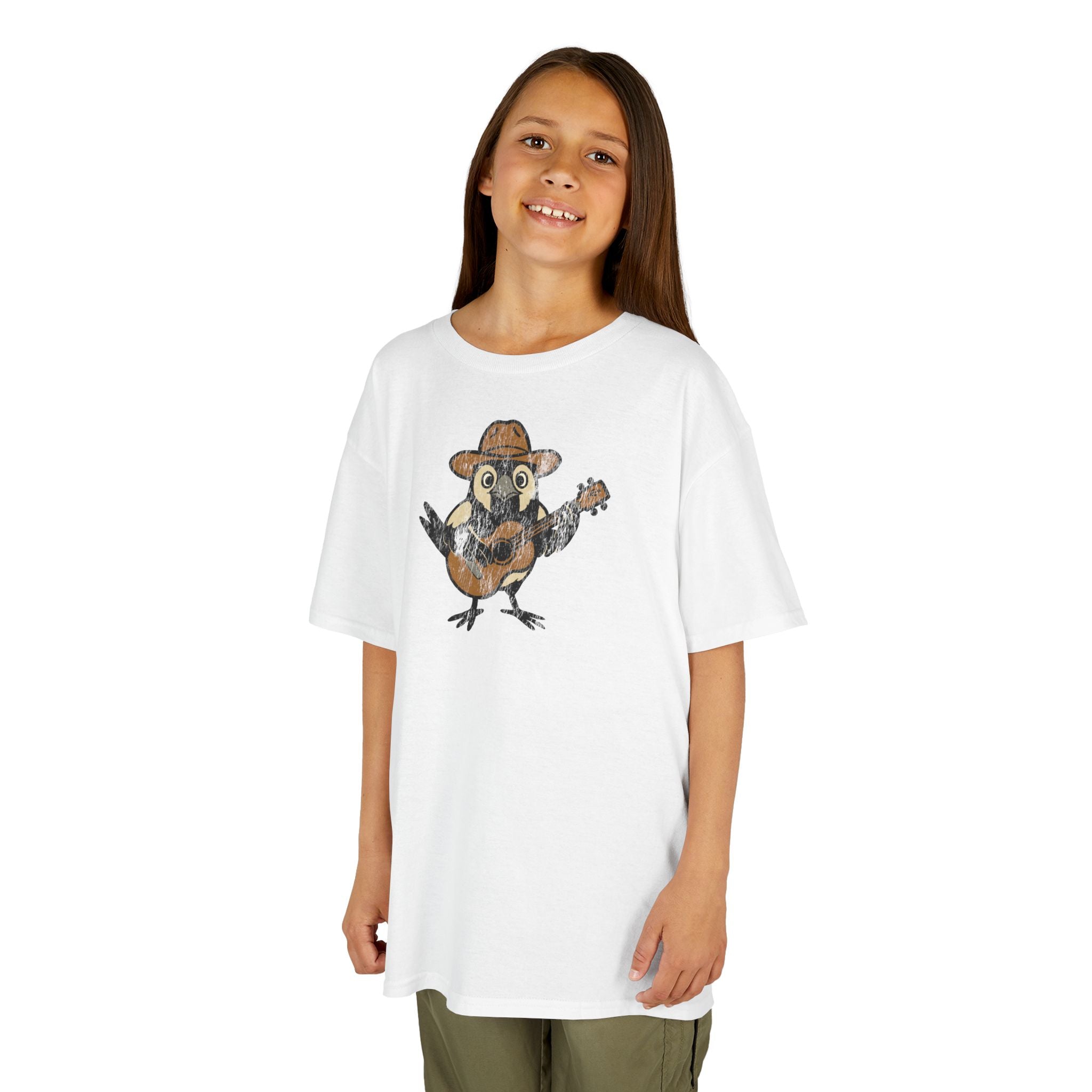 Kids Cowpoke T‑Shirt — Cute Country Songbird Graphic Tee for Children