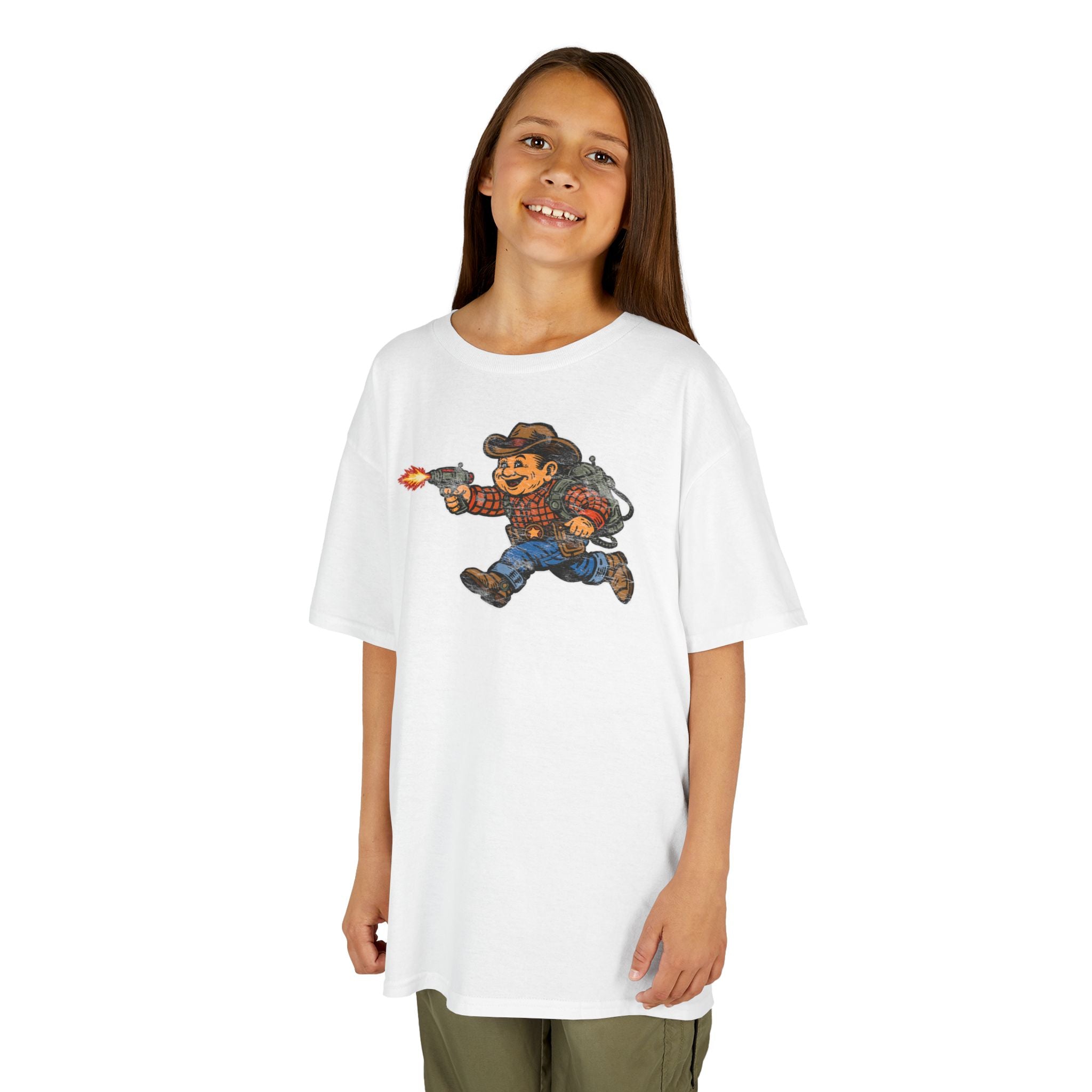 Poco Pete The Space Cowboy Kids T‑Shirt — Retro Western Heavy Cotton Tee