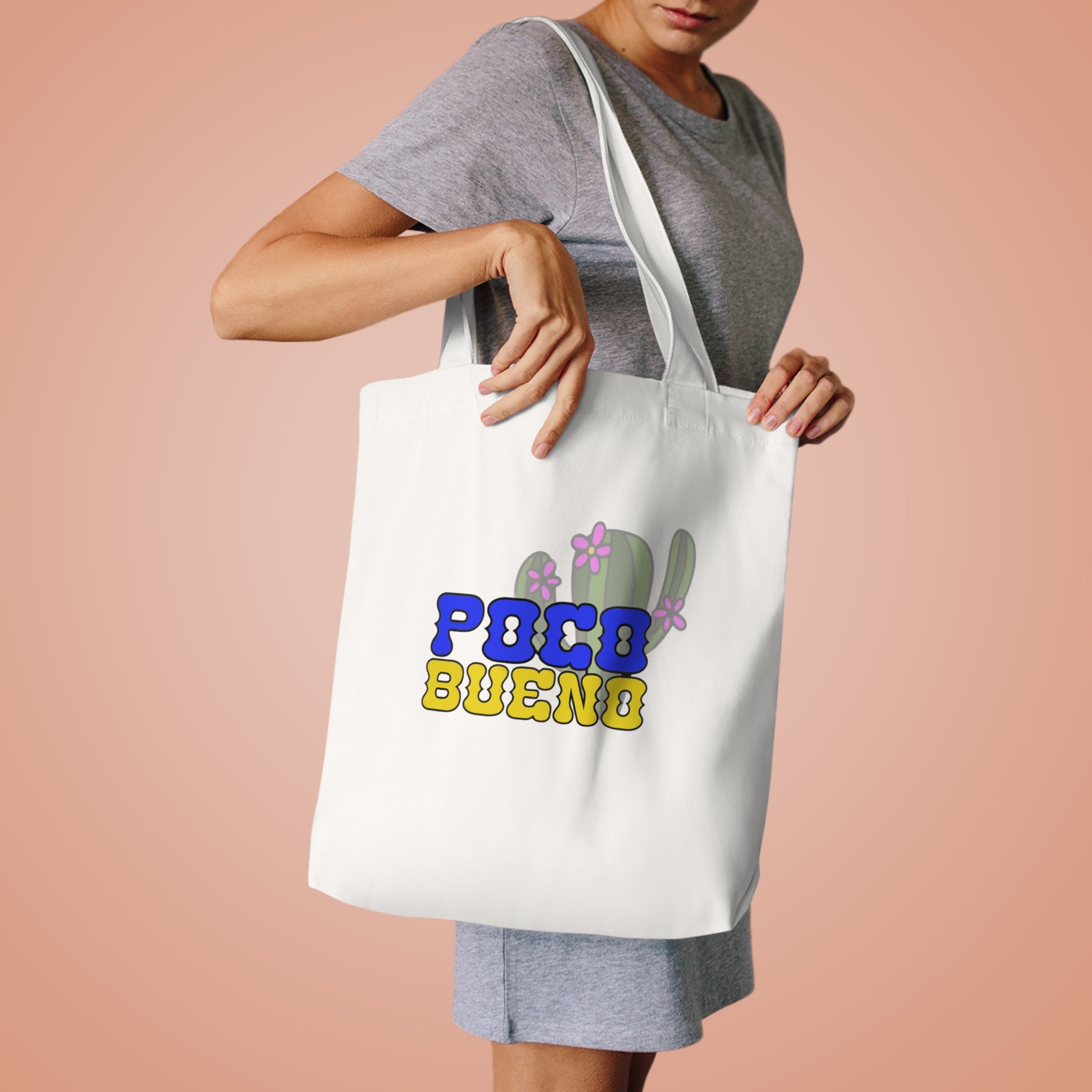 Poco Bueno Cotton Tote — Cute Cactus Floral Market Bag