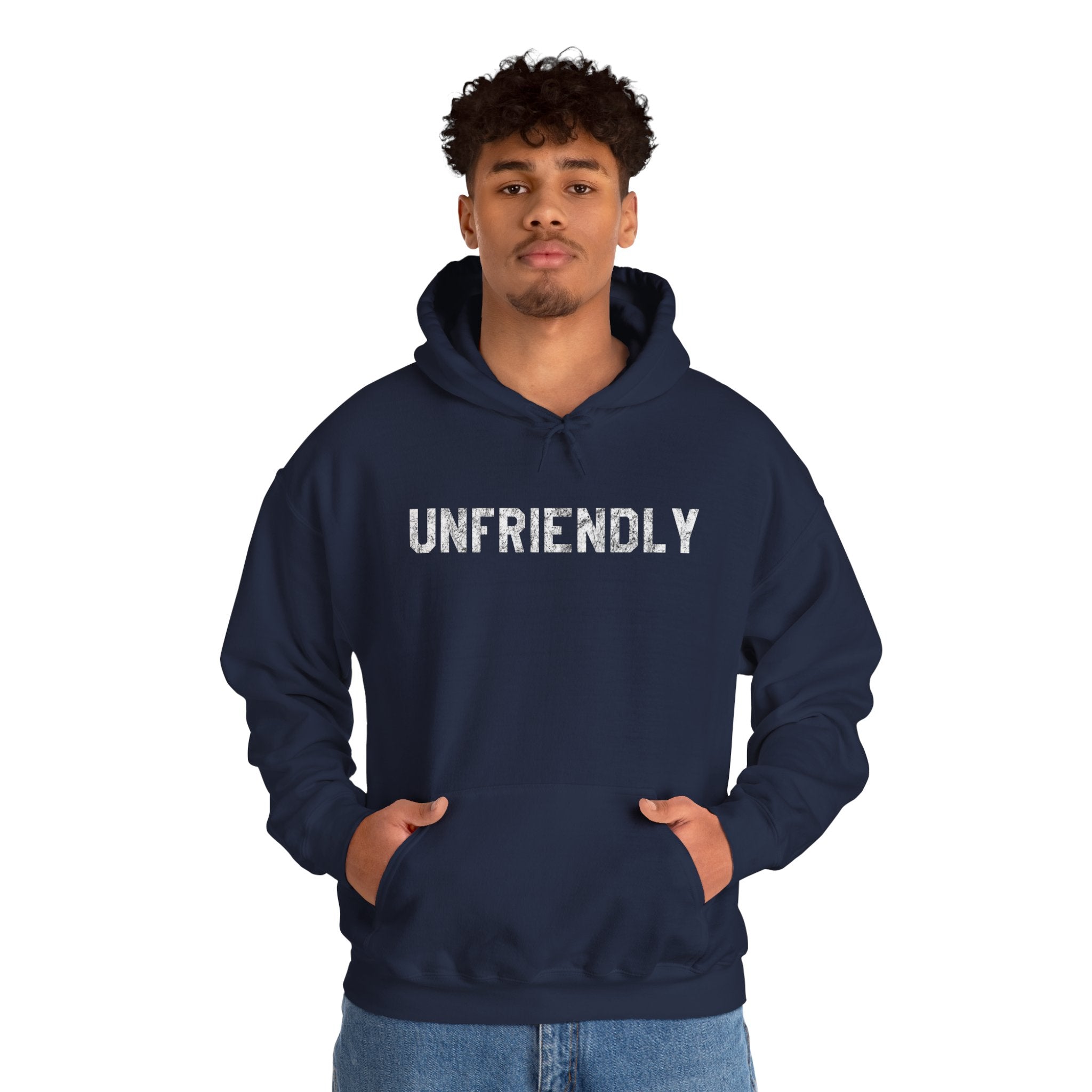 Unfriendly Hoodie — Minimalist Graphic Hooded Sweatshirt