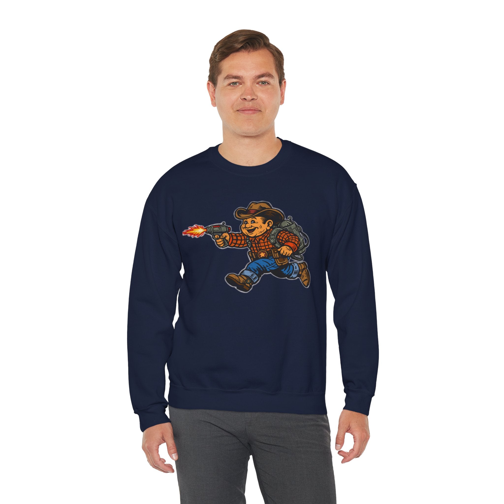 Poco Pete The Space Cowboy Pullover – Retro Cowboy Space Blaster Sweatshirt