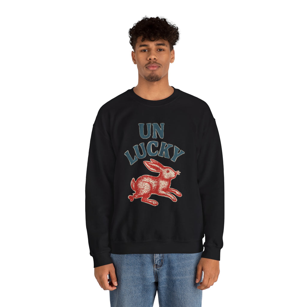 'Unlucky' Vintage Rabbit Graphic Crewneck Sweatshirt