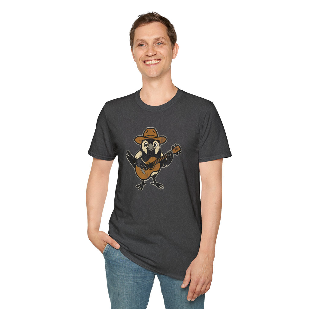 Cowpoke T-Shirt — Cute Cowboy Magpie Playing Guitar Tee