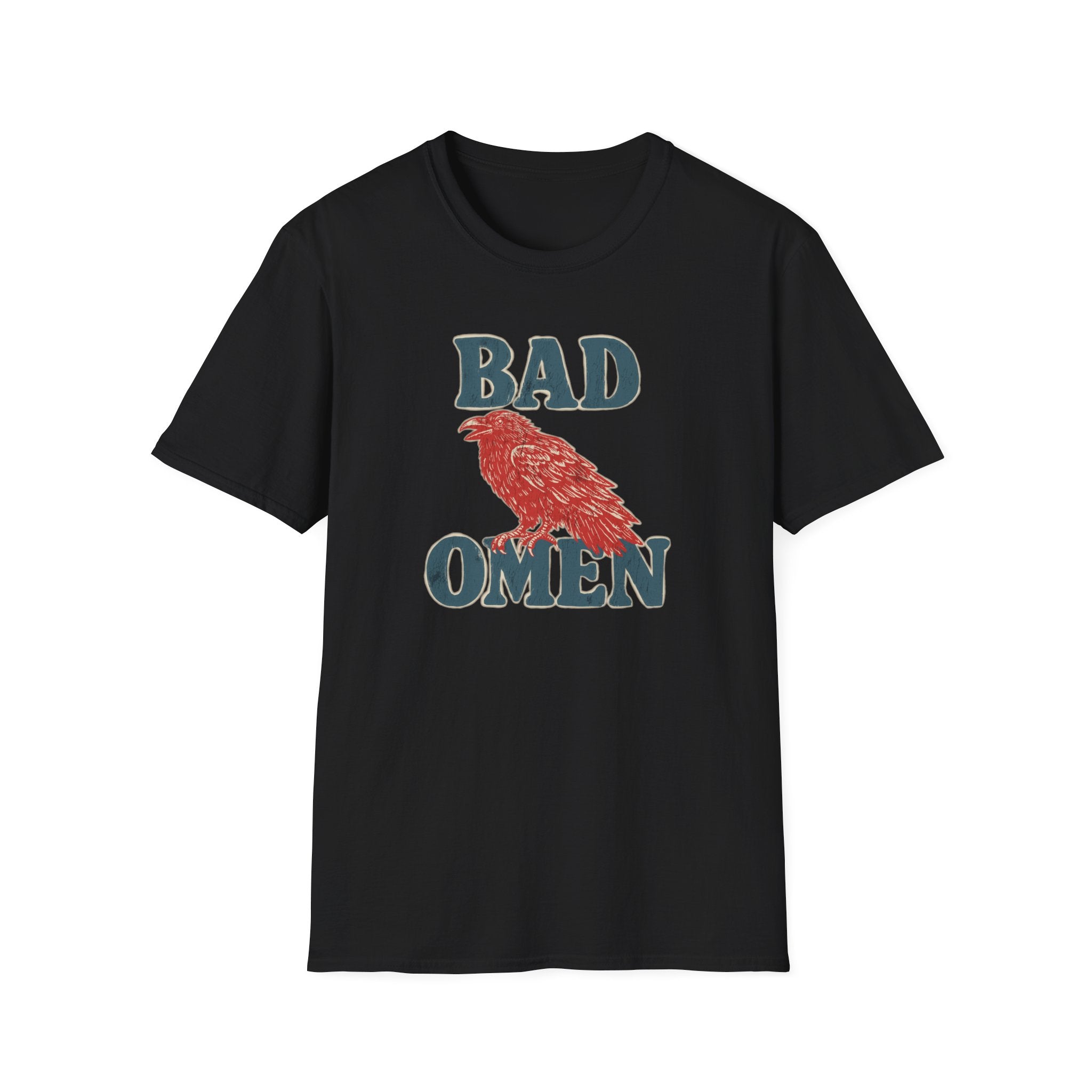 Bad Omen T-Shirt — Vintage Raven Graphic Tee for Goth & Alternative Style