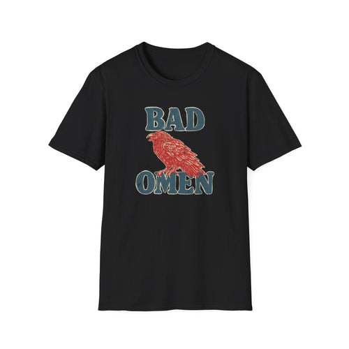 Bad Omen T-Shirt — Vintage Raven Graphic Tee for Goth & Alternative Style