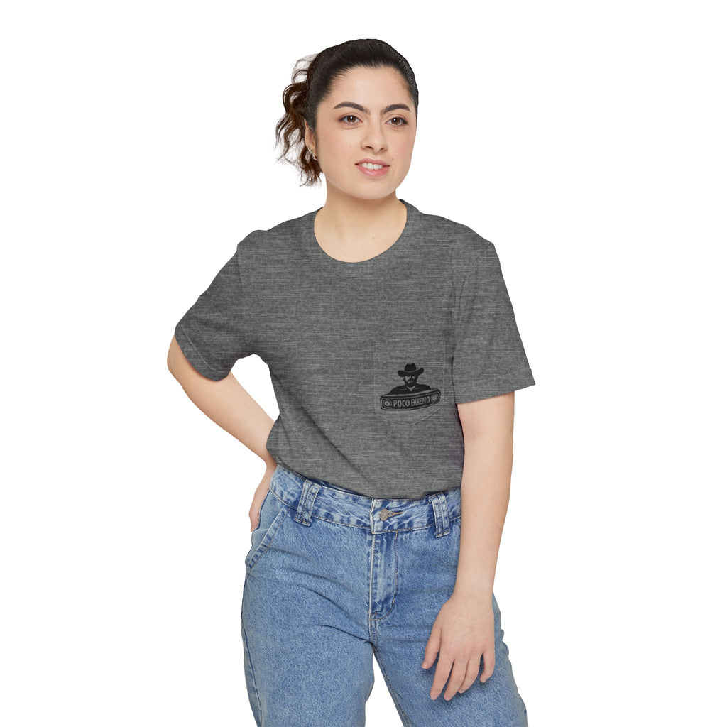 Pocket T-Shirt with Lone Ranger Badge Graphic — Western Cowboy Pocket Tee