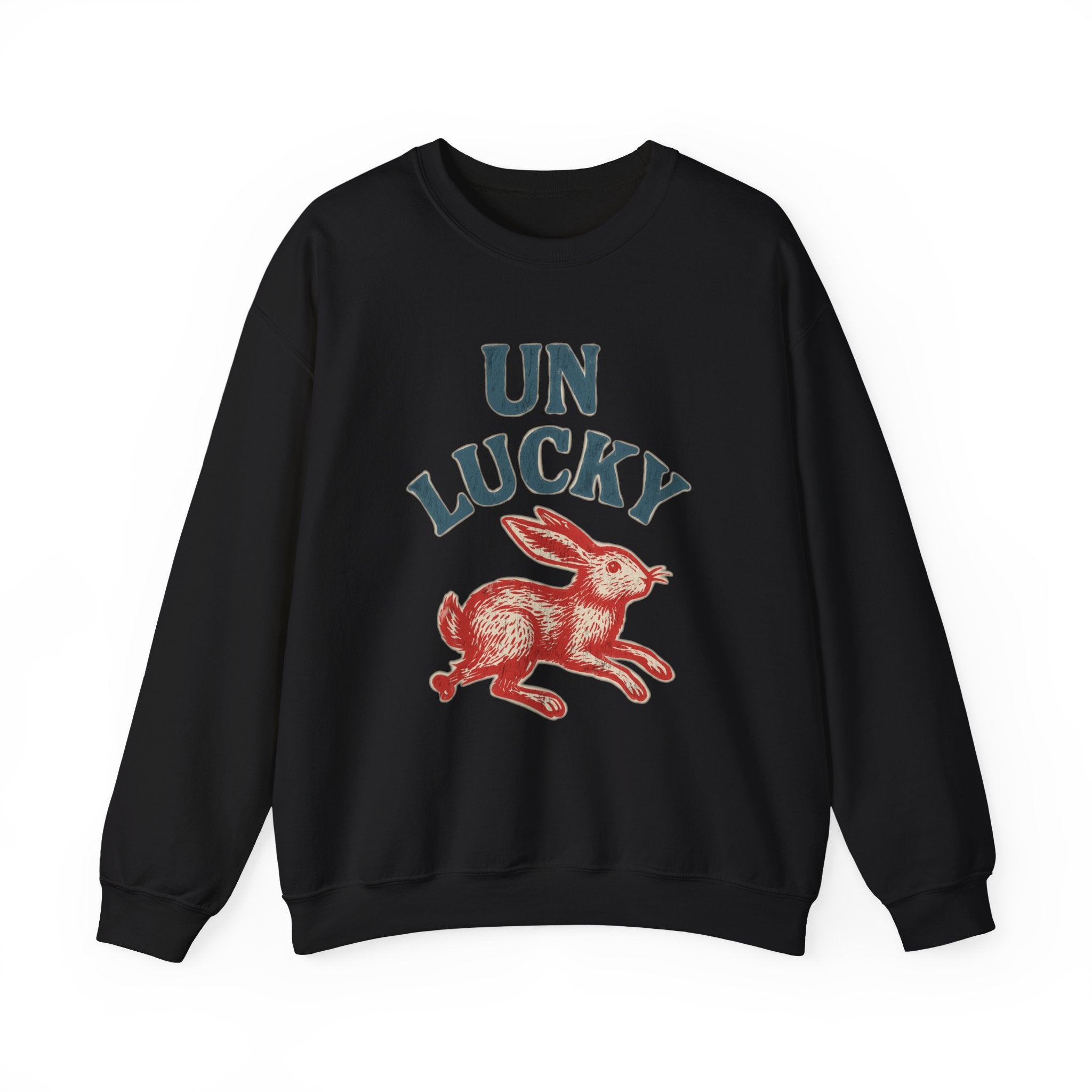 'Unlucky' Vintage Rabbit Graphic Crewneck Sweatshirt