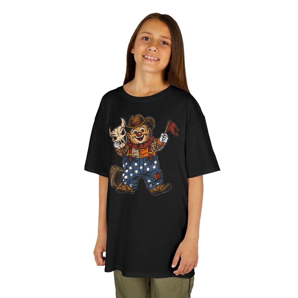 Poco Pete "Just a Clown" Kids Tee — Retro Western Heavy Cotton Tshirt