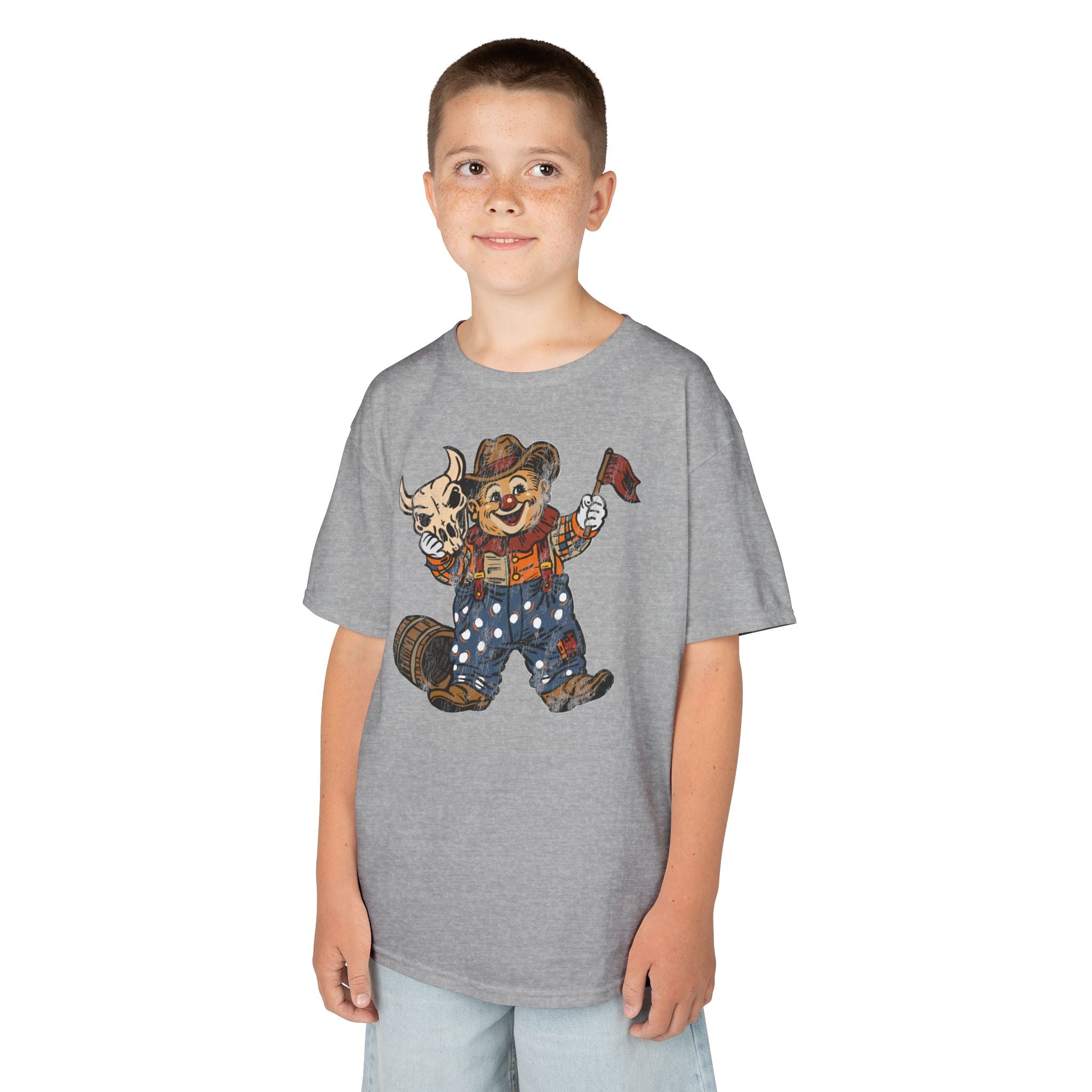 Poco Pete "Just a Clown" Kids Tee — Retro Western Heavy Cotton Tshirt