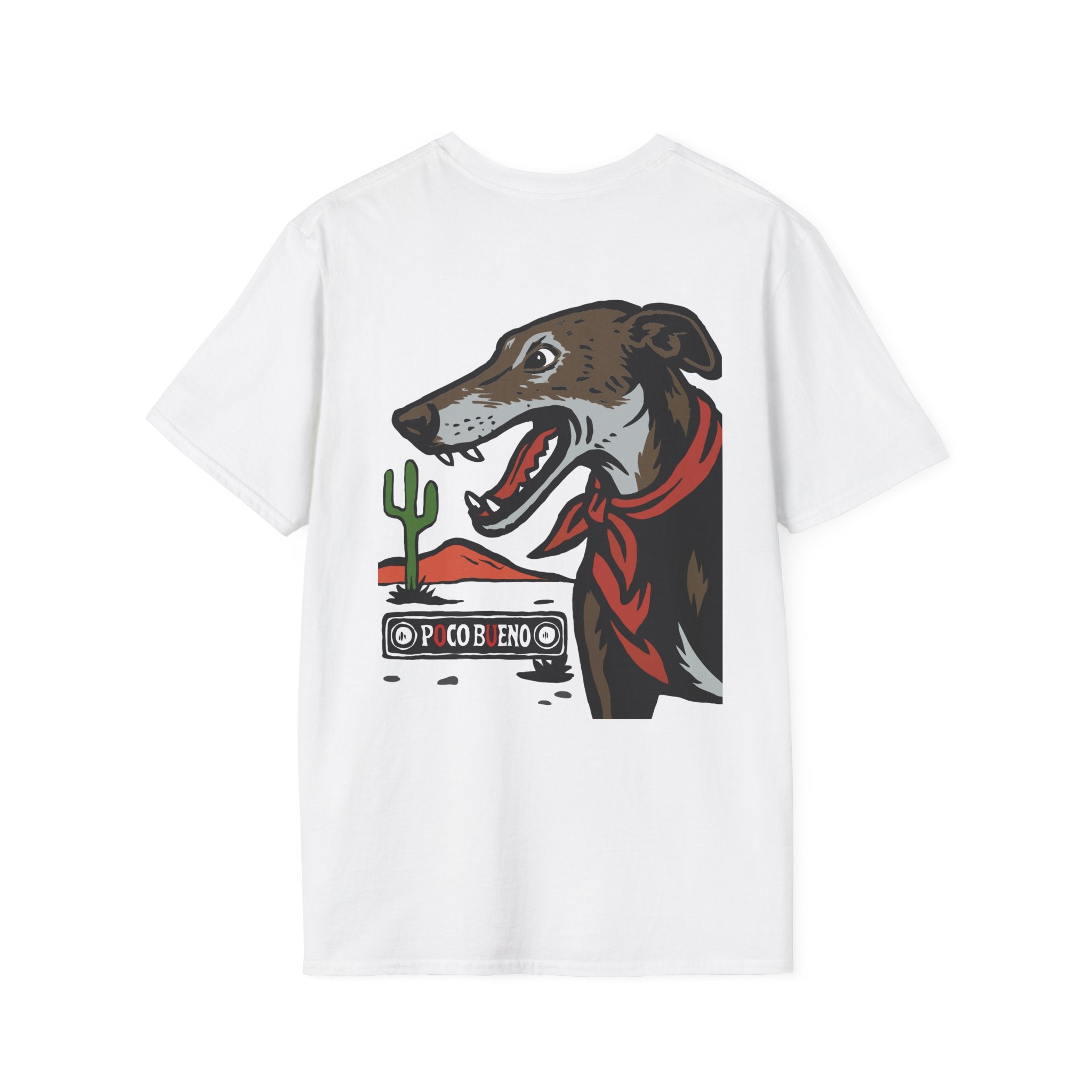 Dolly The Greyhound Desert Bandana T-Shirt — 'Poco Bueno' Graphic Tee