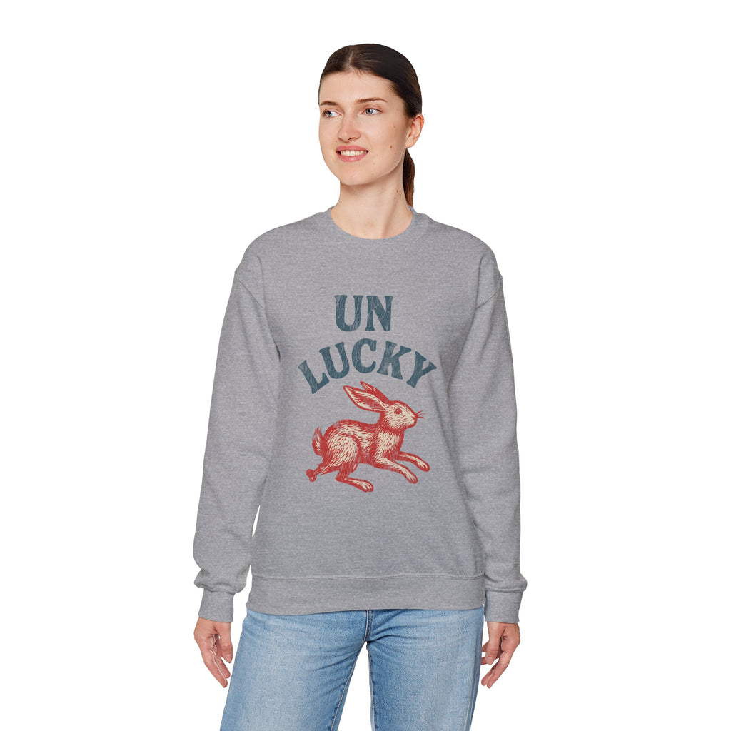 'Unlucky' Vintage Rabbit Graphic Crewneck Sweatshirt