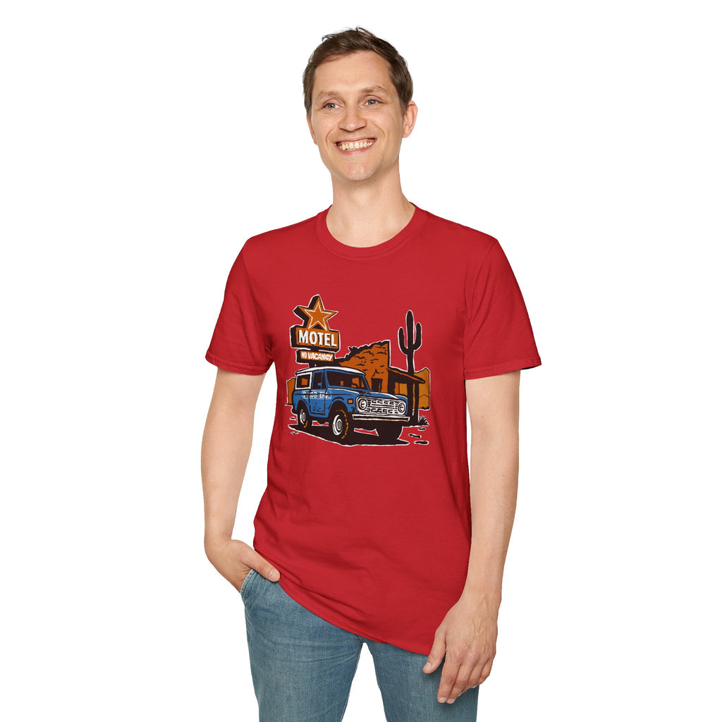 No Vacancy T-Shirt – Retro Pickup & Cactus Graphic T