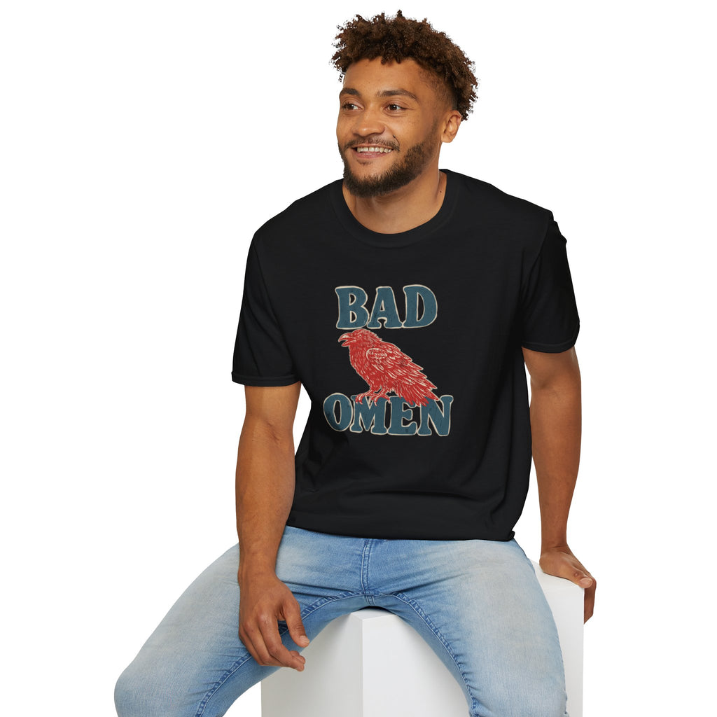 Bad Omen T-Shirt — Vintage Raven Graphic Tee for Goth & Alternative Style
