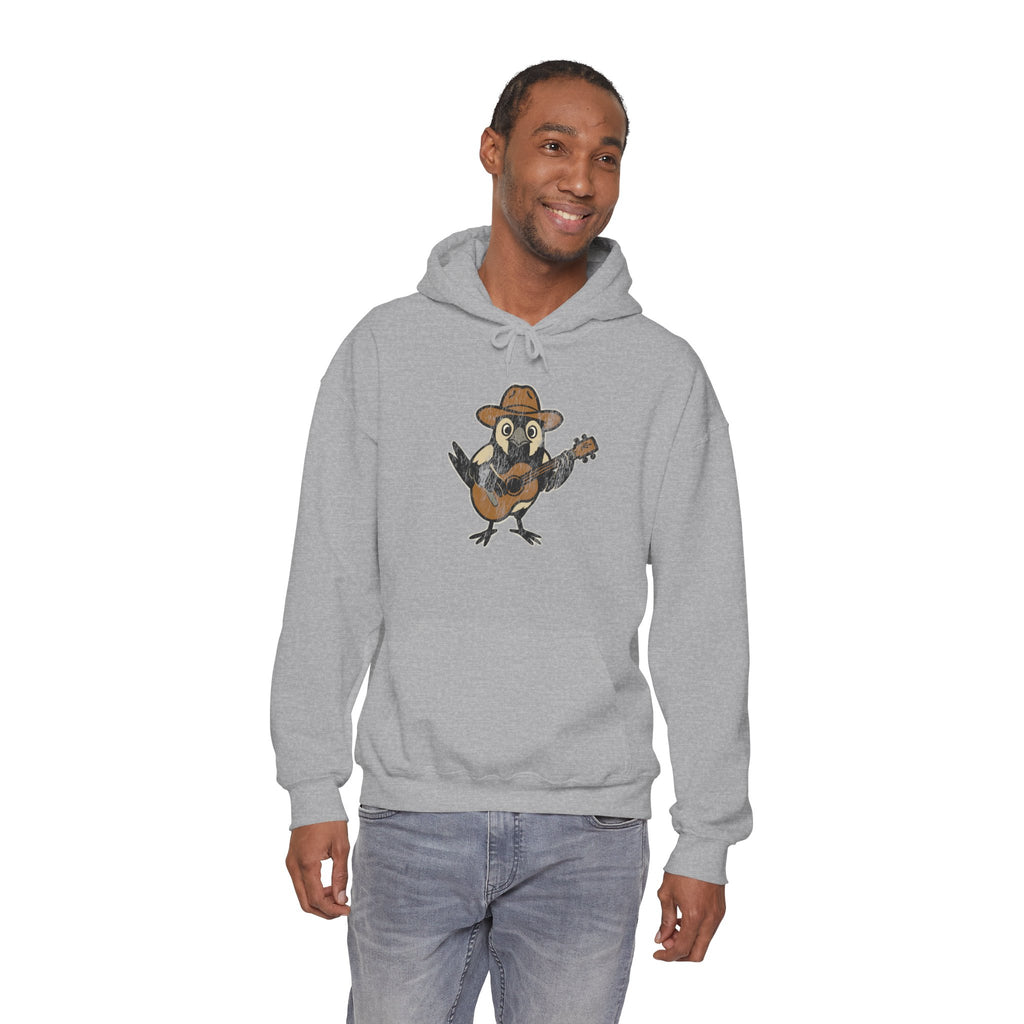 Cowpoke Hoodie— Cute Cowboy Magpie Playing Guitar Sweatshirt
