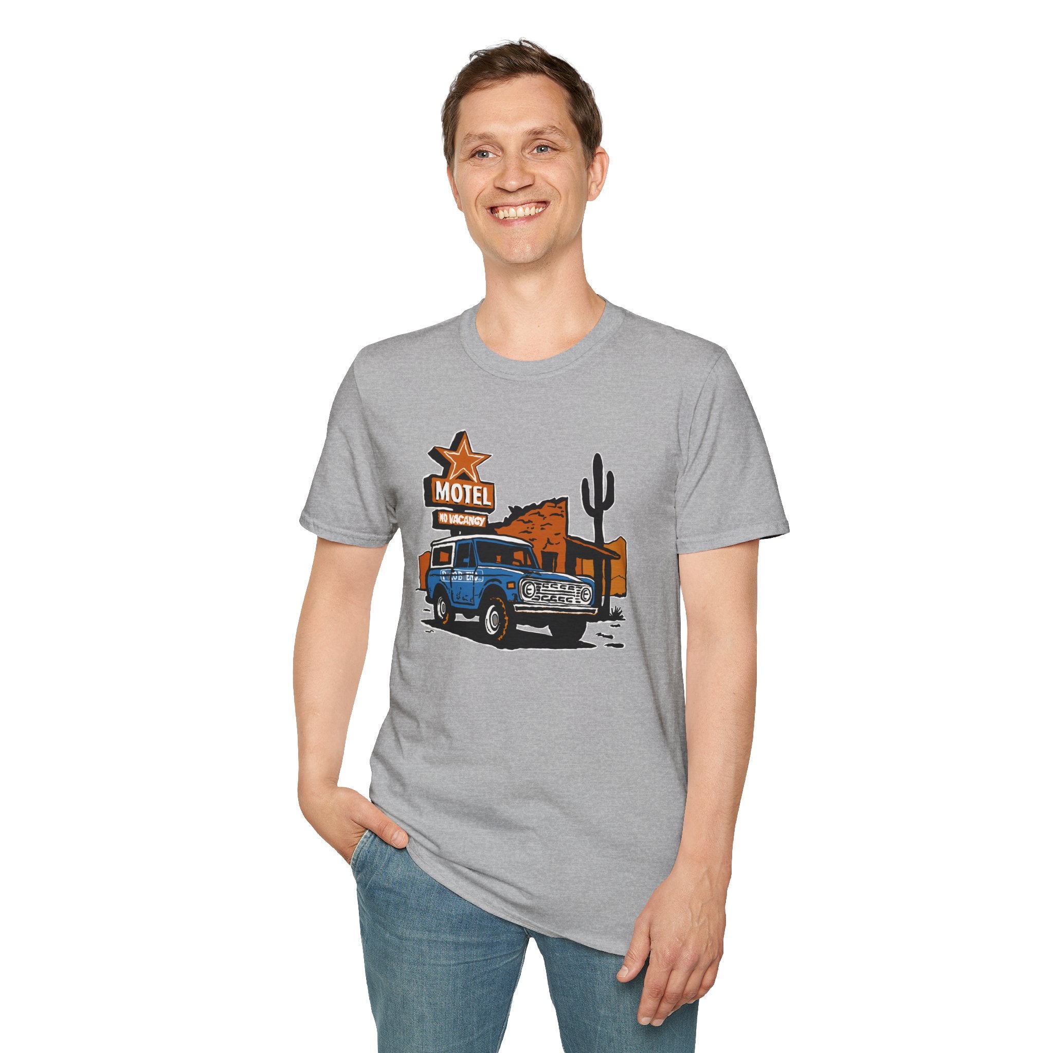 No Vacancy T-Shirt – Retro Pickup & Cactus Graphic T