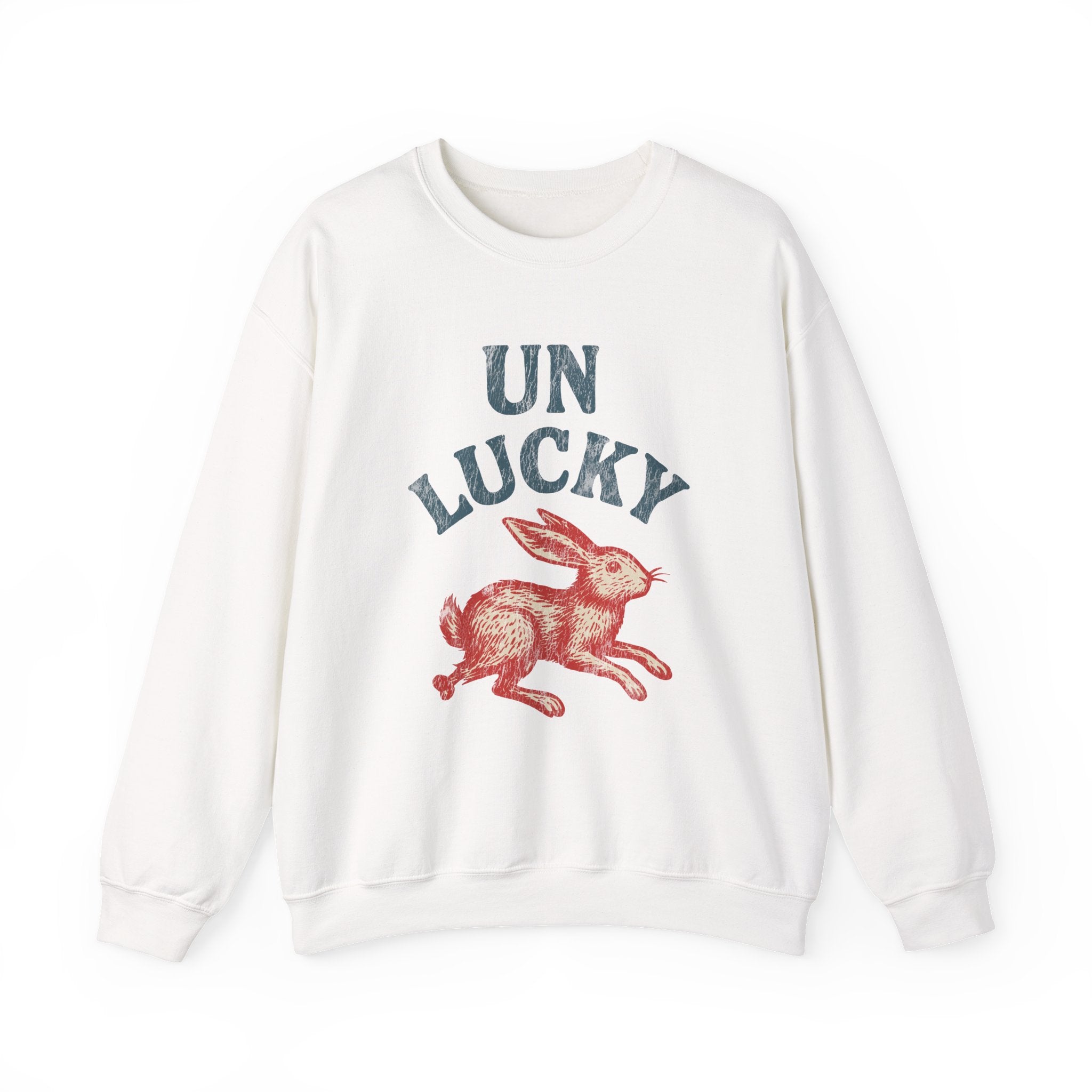 'Unlucky' Vintage Rabbit Graphic Crewneck Sweatshirt