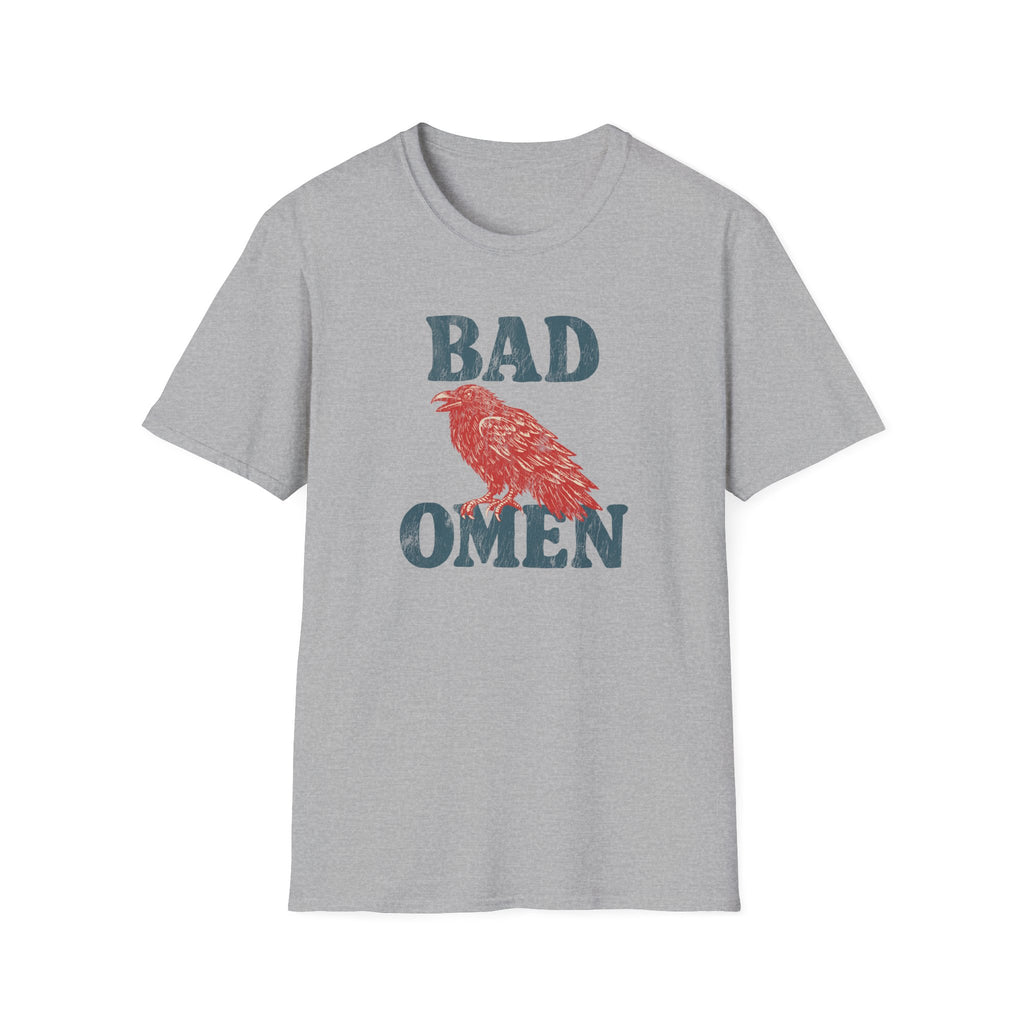 Bad Omen T-Shirt — Vintage Raven Graphic Tee for Goth & Alternative Style