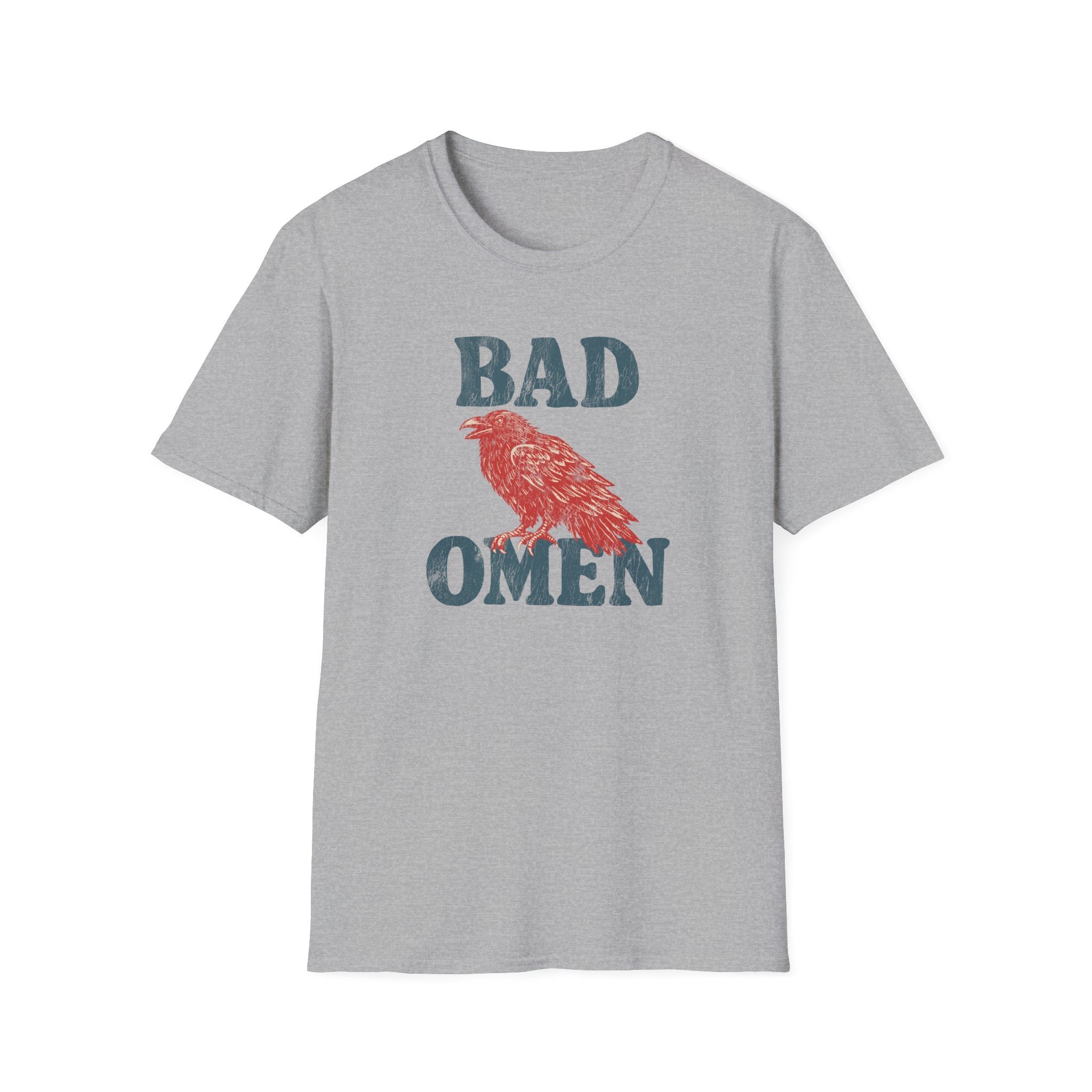 Bad Omen T-Shirt — Vintage Raven Graphic Tee for Goth & Alternative Style