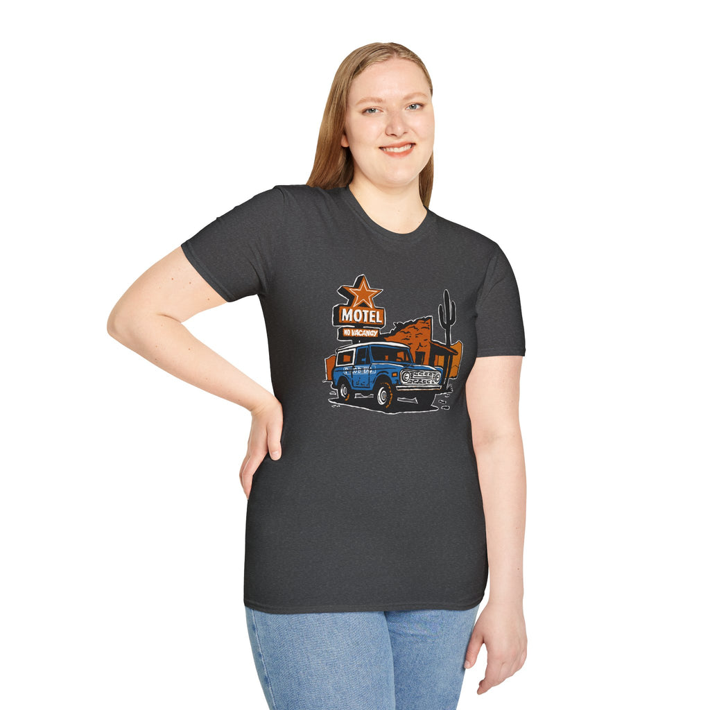 No Vacancy T-Shirt – Retro Pickup & Cactus Graphic T