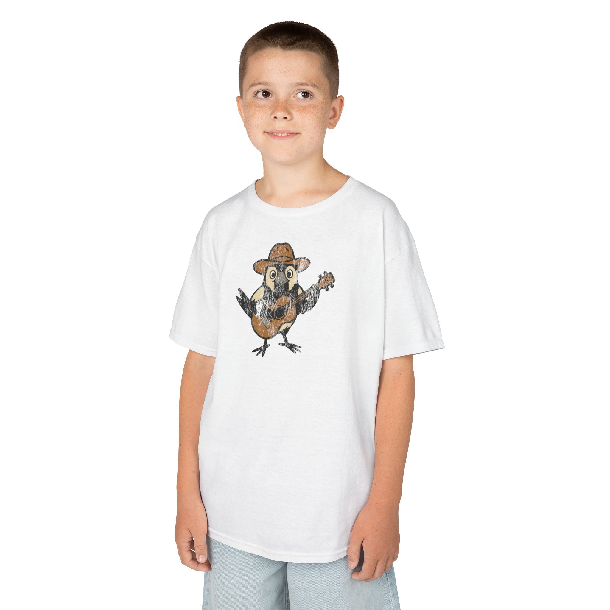 Kids Cowpoke T‑Shirt — Cute Country Songbird Graphic Tee for Children