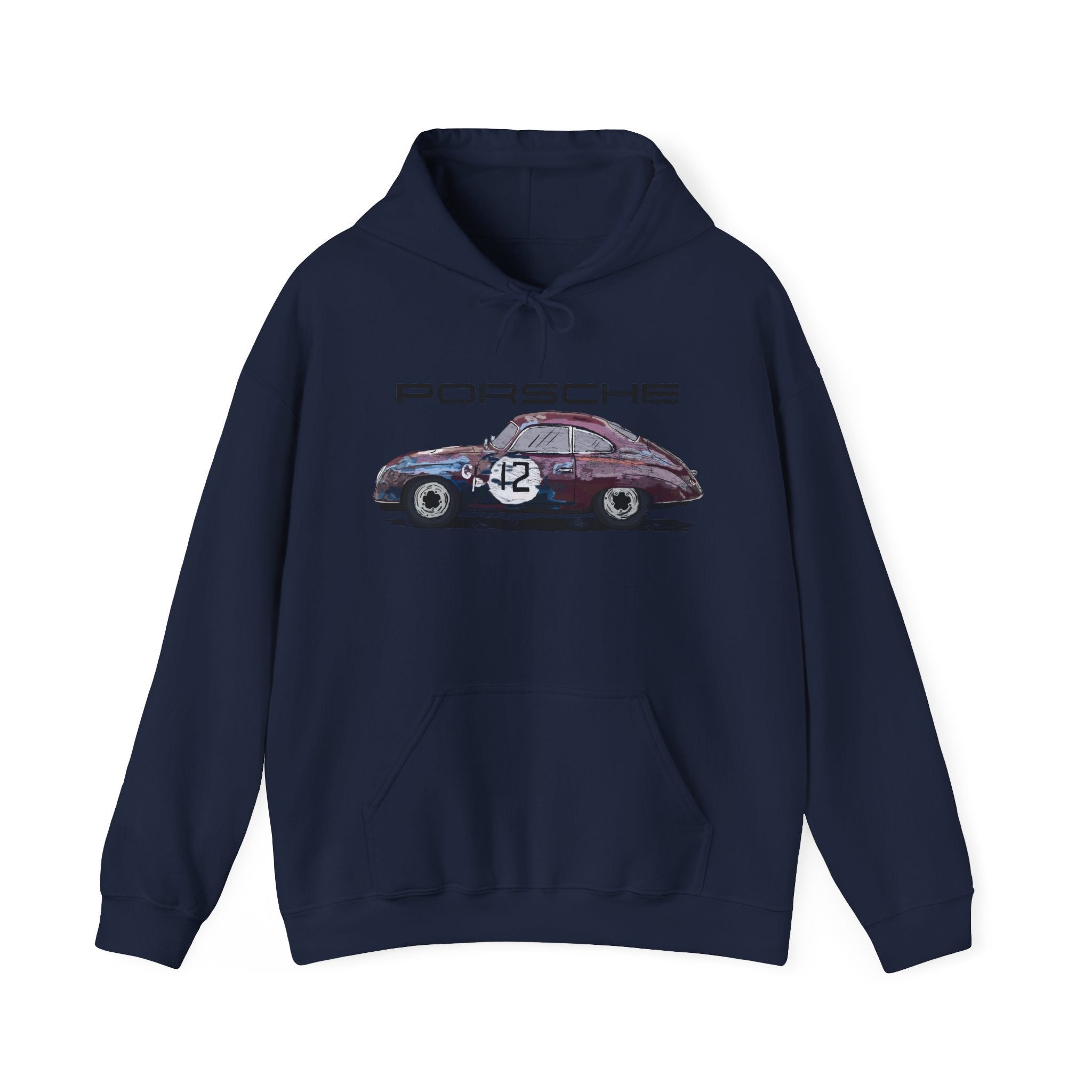 Porsche 256 Vintage Racing Hoodie — Distressed Classic Car Sweatshirt