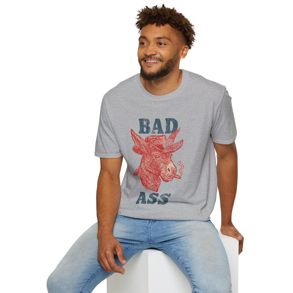 Bad Ass Donkey T-Shirt — Vintage Smoky Red Graphic Tee