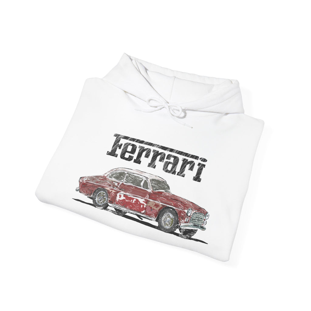 Ferrari America Classic Car Hoodie – Vintage Red Sports Car Graphic Sweatshirt