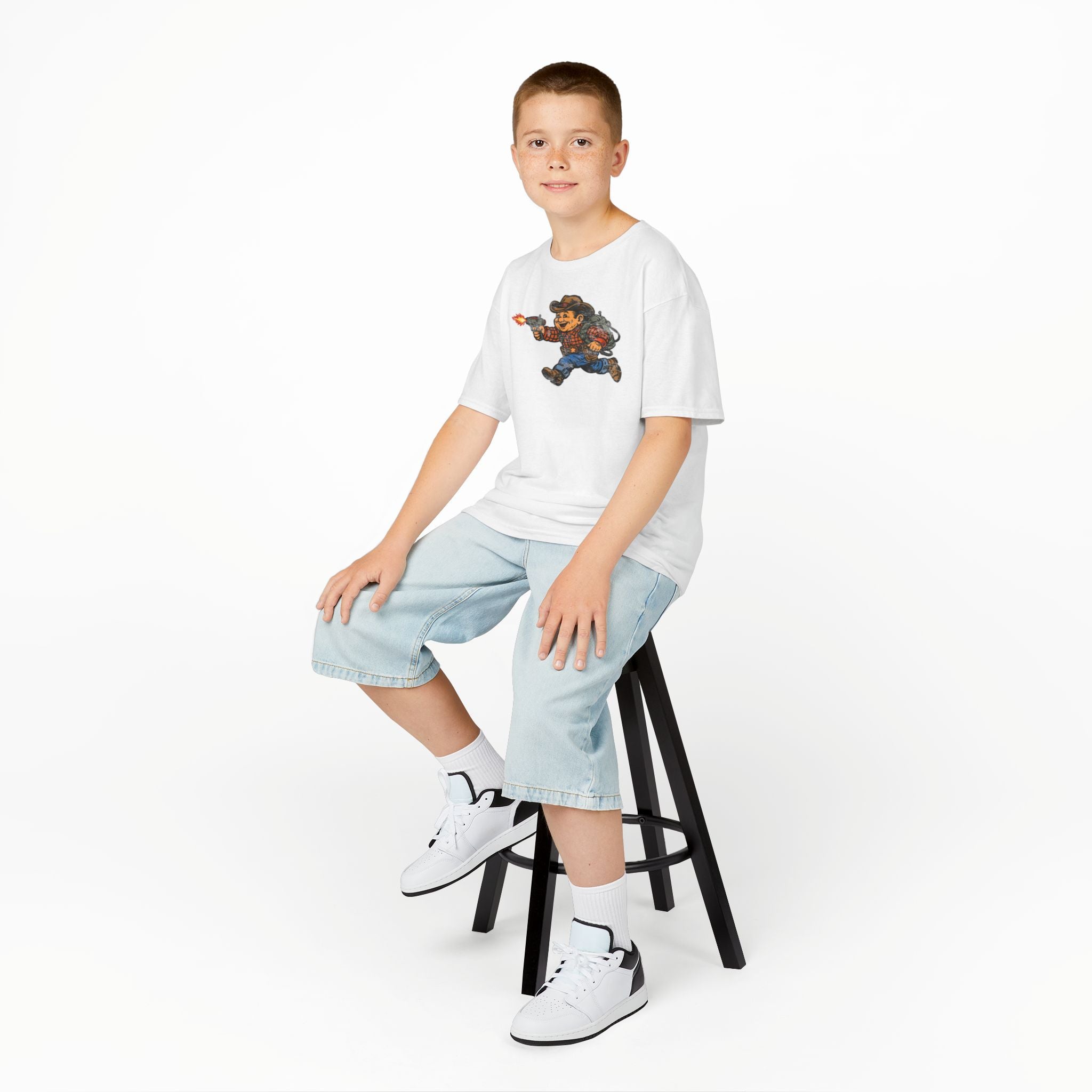 Poco Pete The Space Cowboy Kids T‑Shirt — Retro Western Heavy Cotton Tee