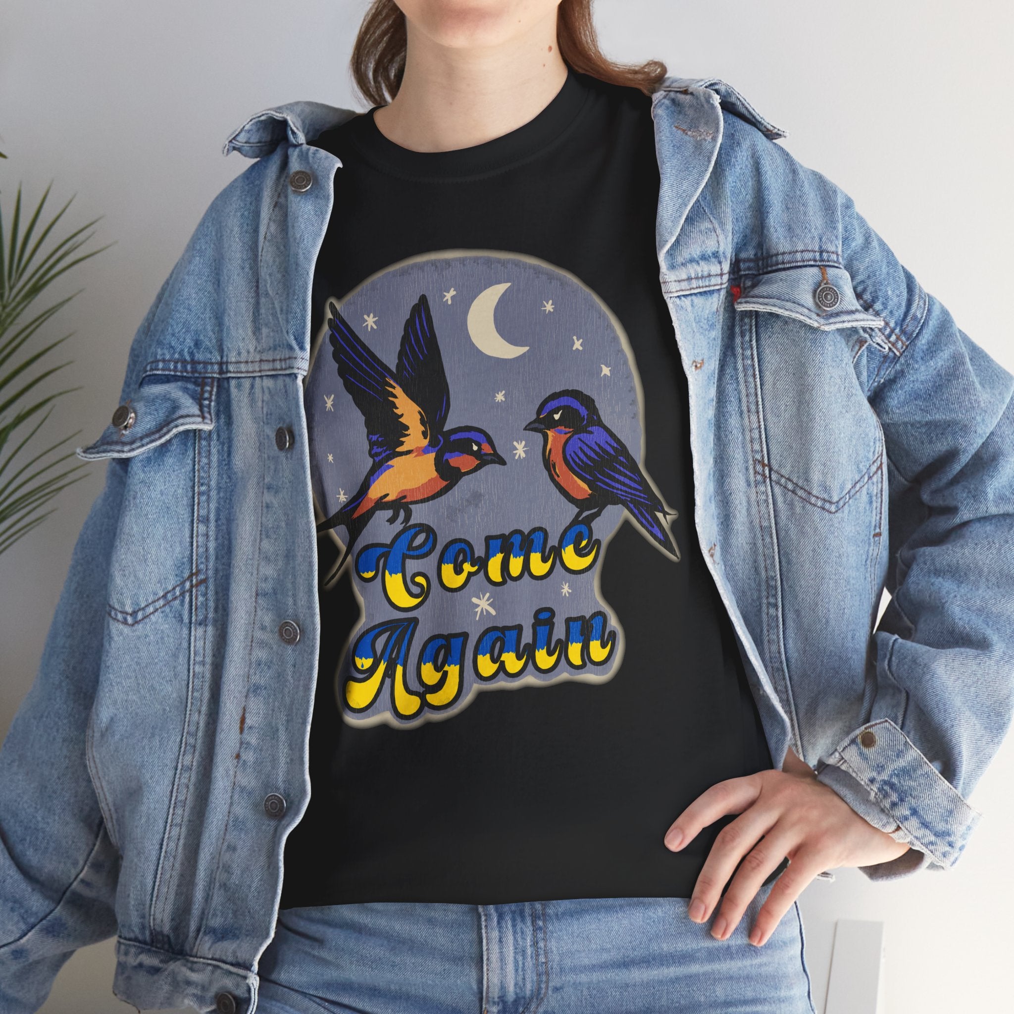 'Come Again' Tee — Retro Souvenir Welcome Swallow Moon Graphic T-Shirt