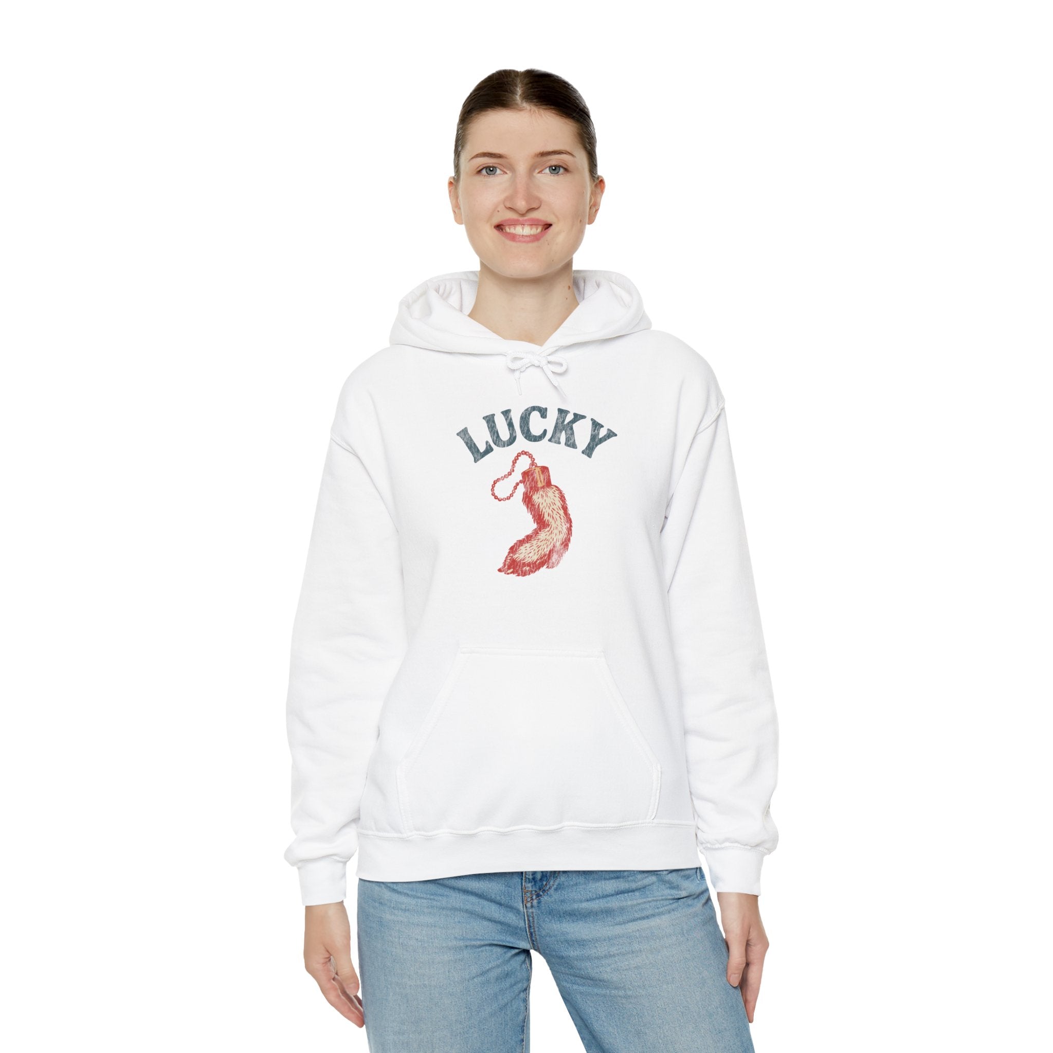 "Lucky" Vintage Rabbit Graphic Hooded Sweatshirt