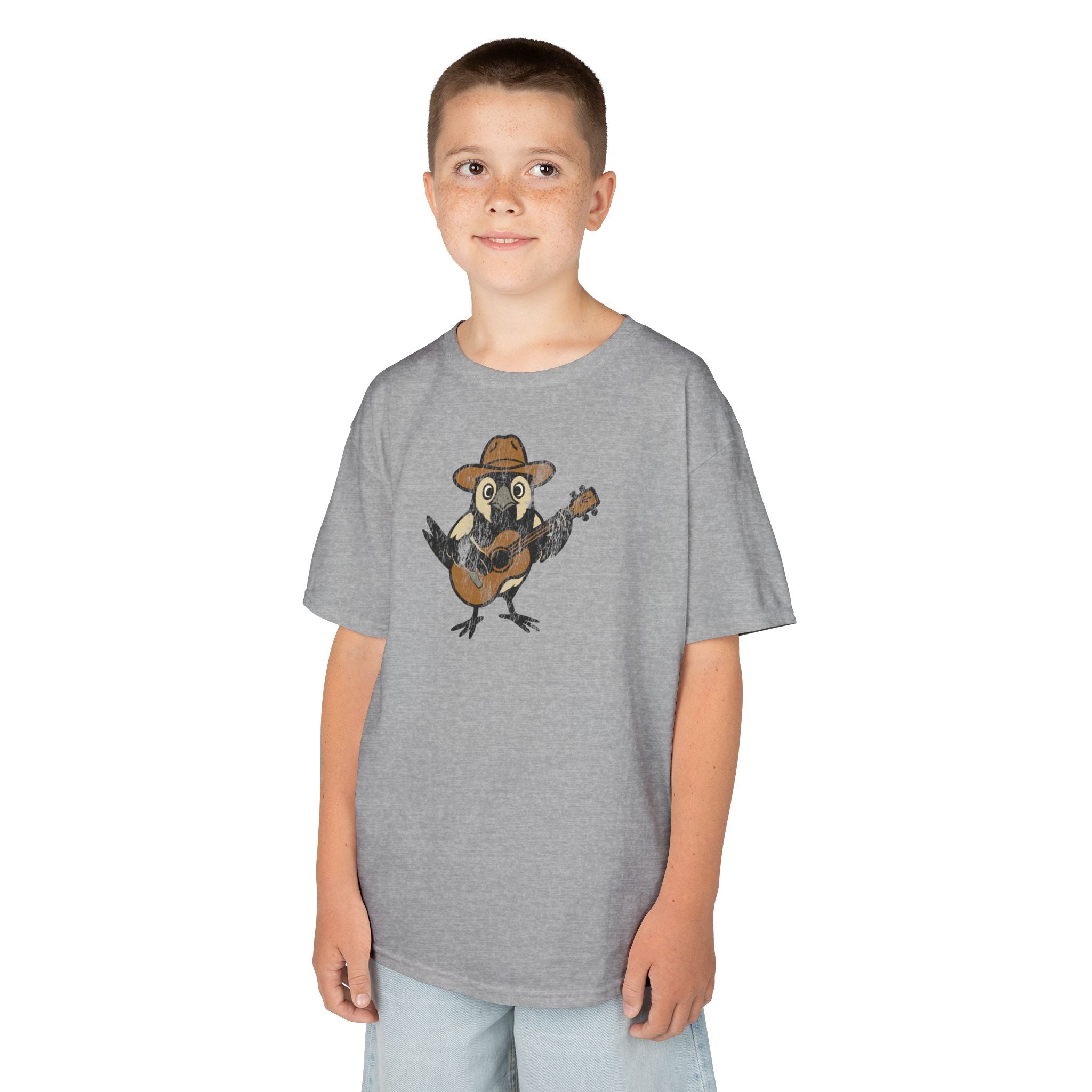 Kids Cowpoke T‑Shirt — Cute Country Songbird Graphic Tee for Children